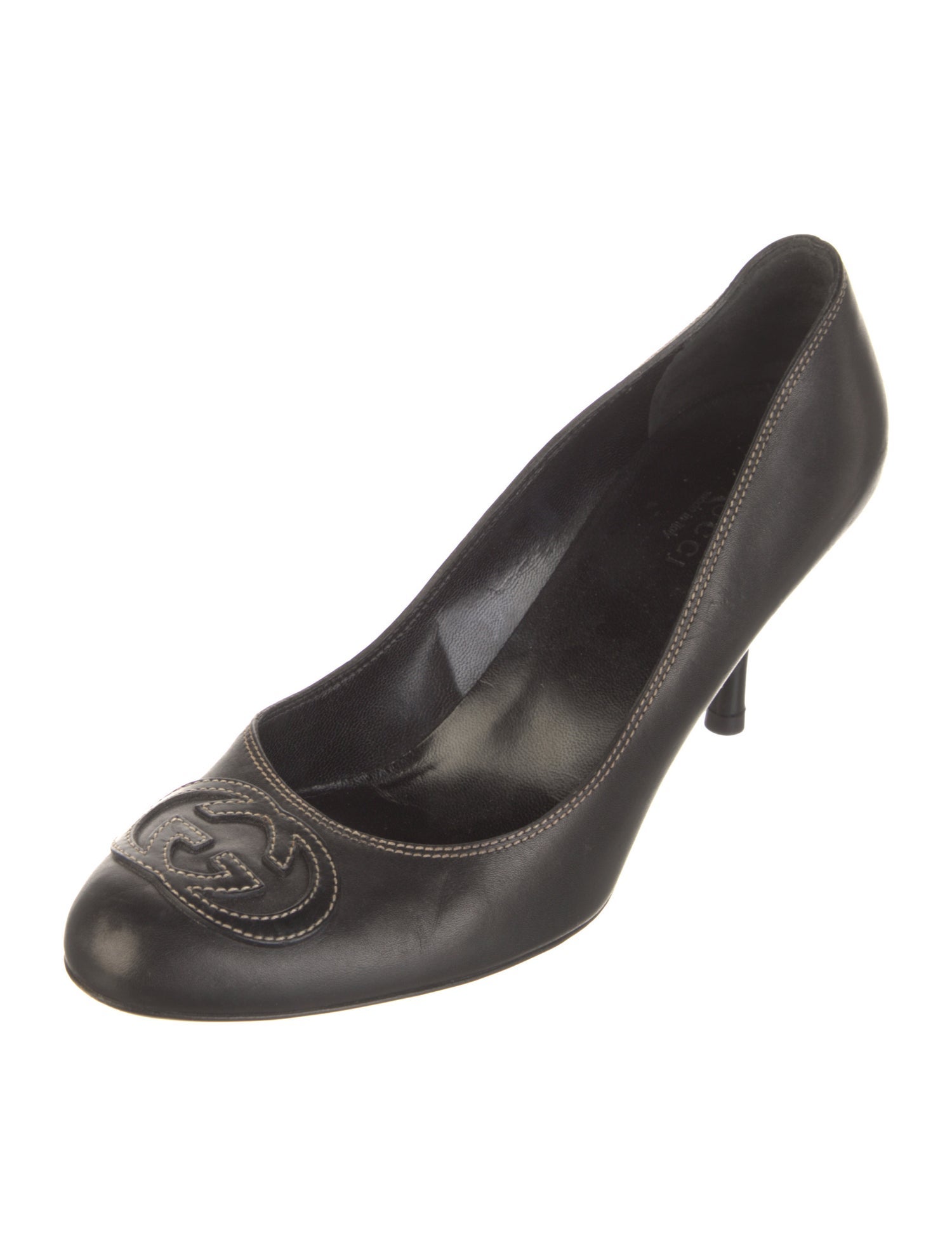 Gucci Interlocking G Logo Leather Pumps