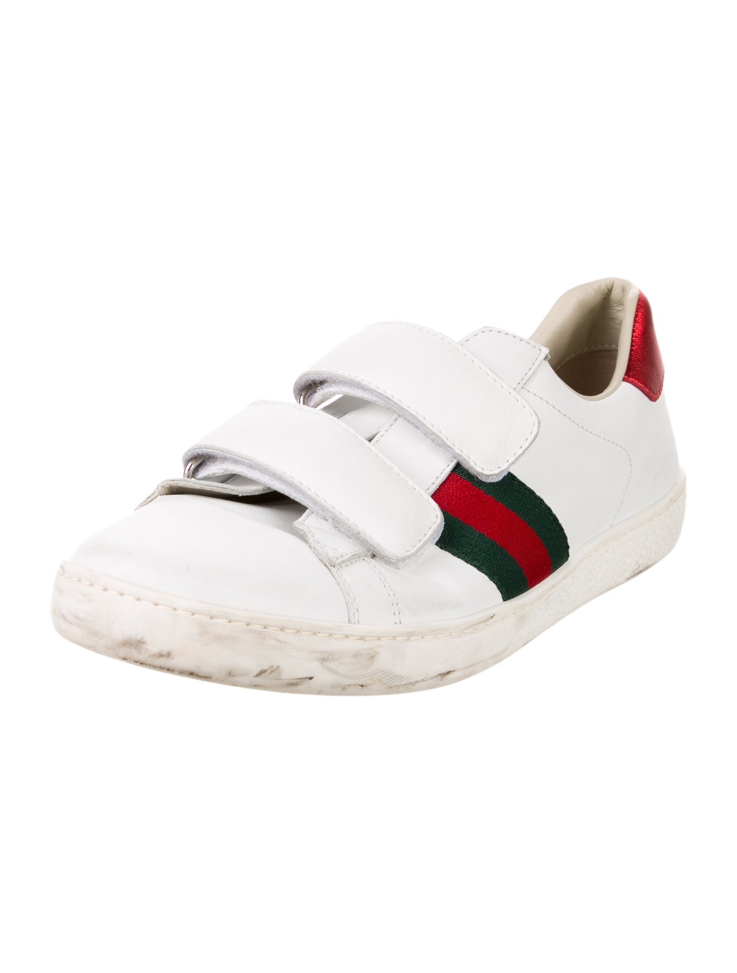 Gucci Web Accent Leather Sneakers
