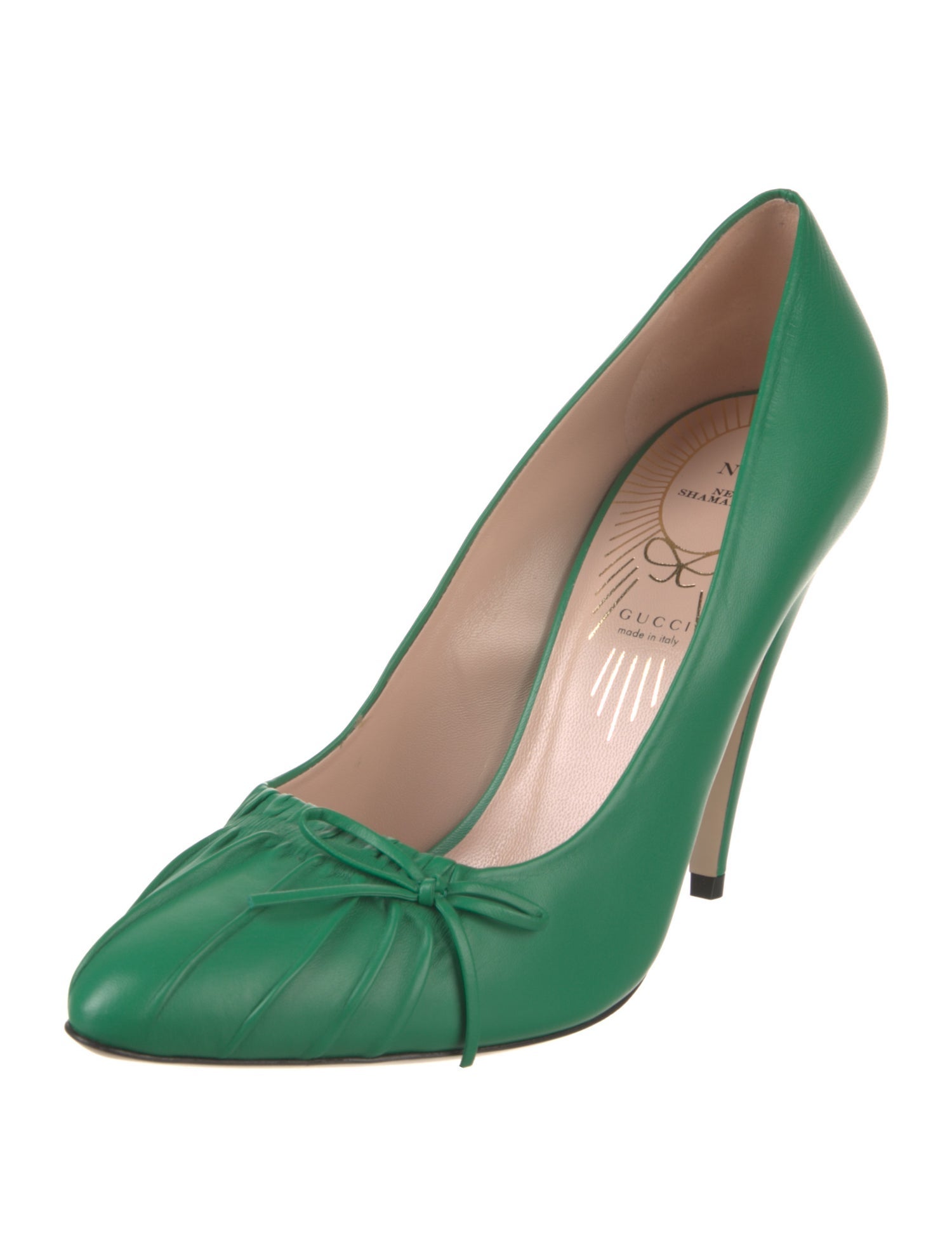 Gucci Leather Bow Accents Pumps