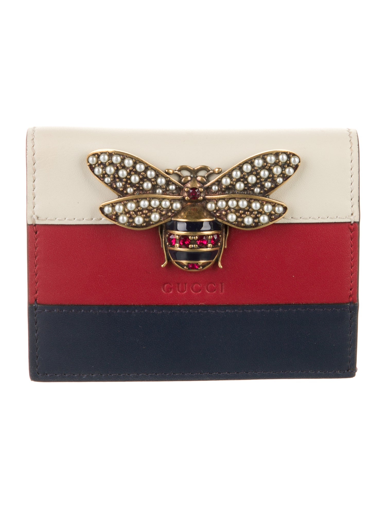 Gucci Bee Accent Leather Bifold Wallet