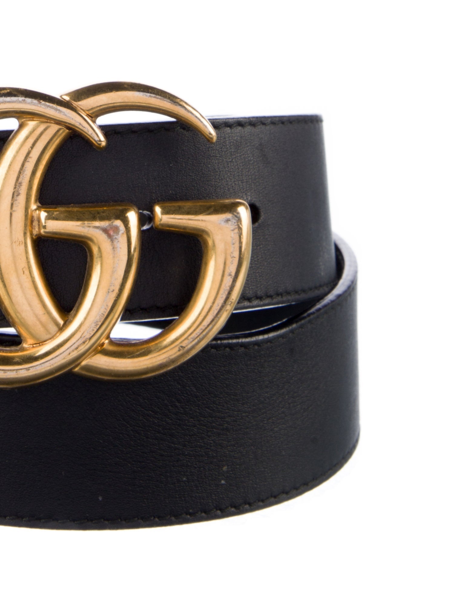 Gucci Leather belt with Double G buckle Double G Logo Belt