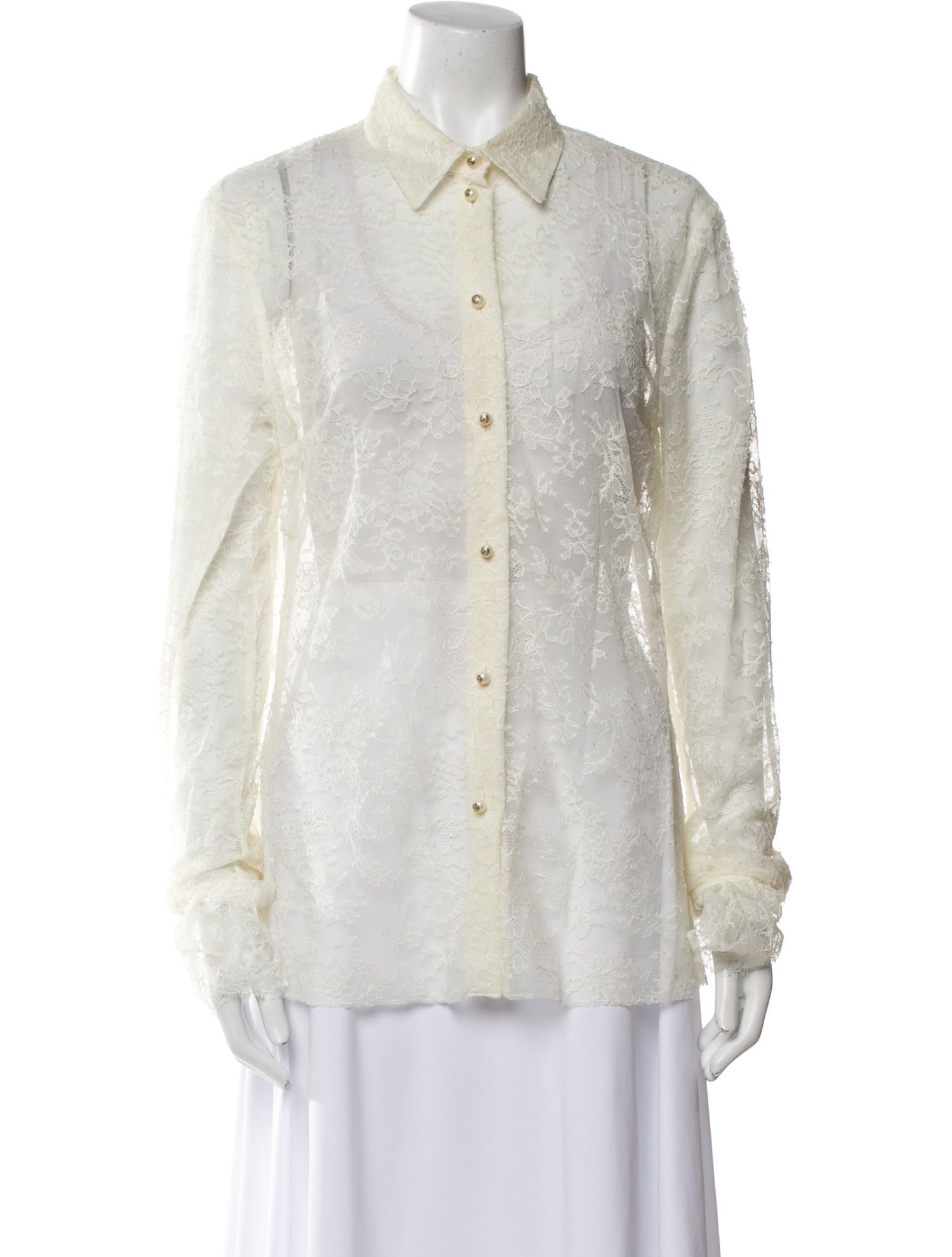 Gucci 2016 Lace Button-Up Top