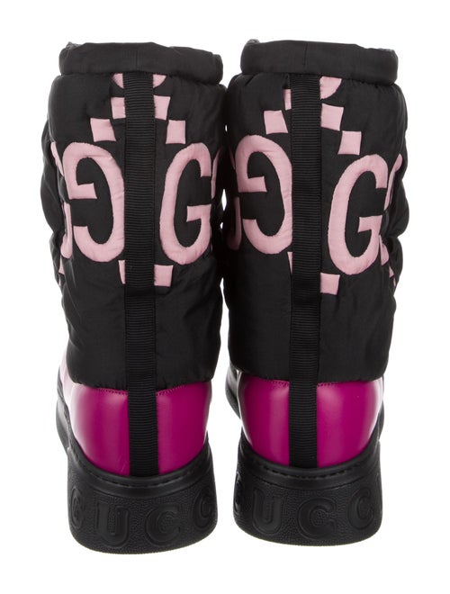 Gucci GG Logo Leather Trim Embellishment Lace-Up Boots