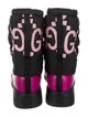 Gucci GG Logo Leather Trim Embellishment Lace-Up Boots