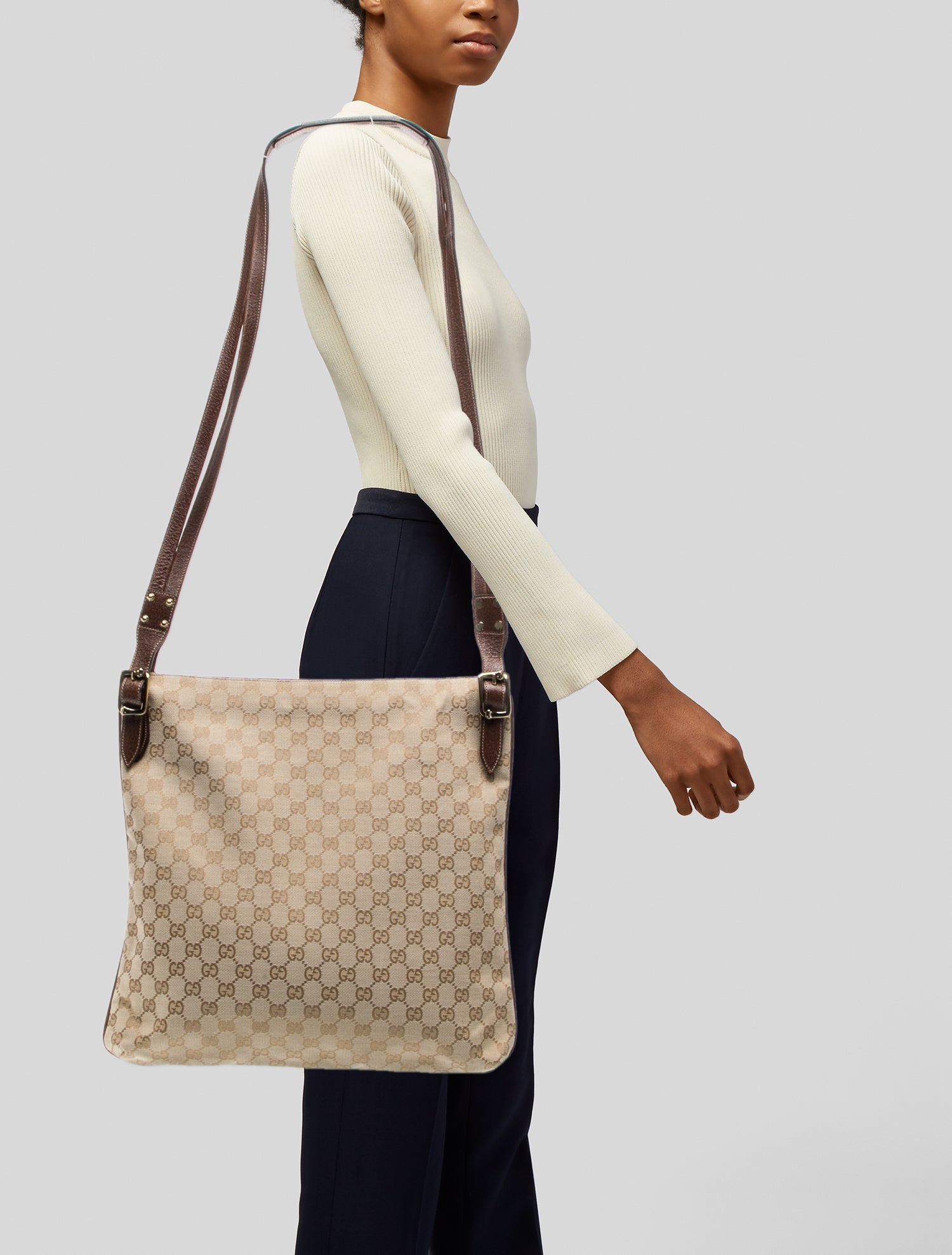 Gucci GG Canvas Front Pocket Sling Messenger