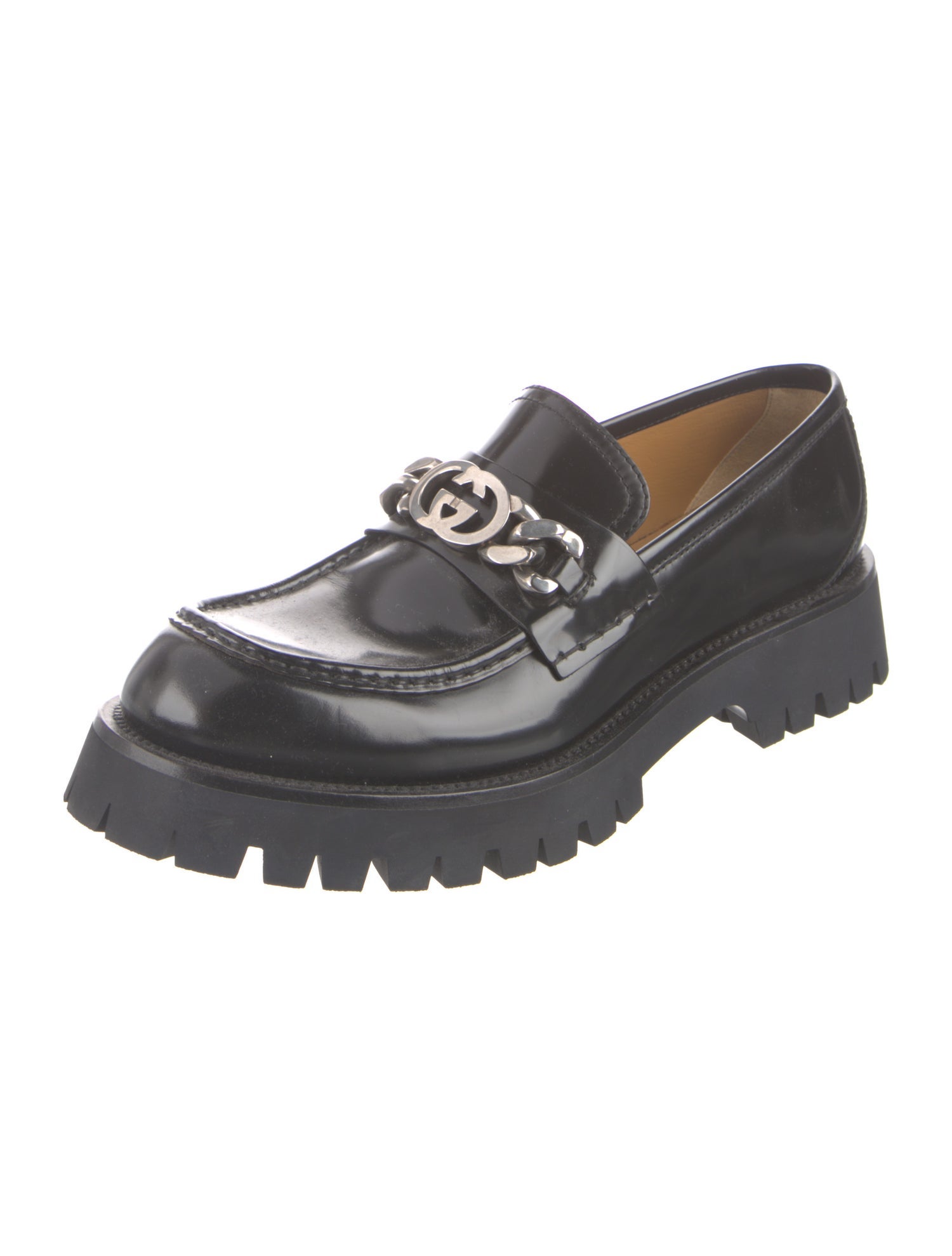 Gucci Interlocking G Logo Leather Loafers