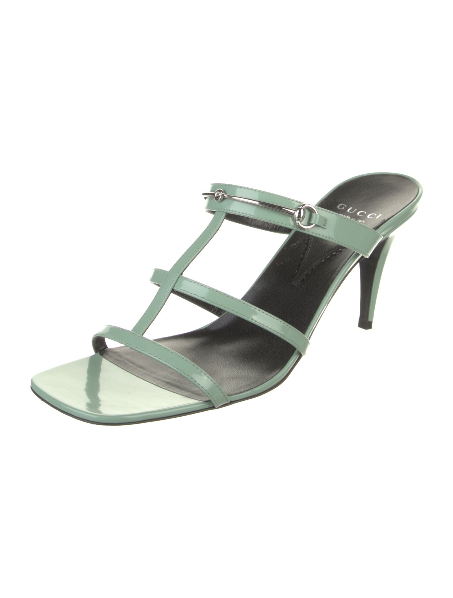 Gucci Horsebit Accent Patent Leather Slides