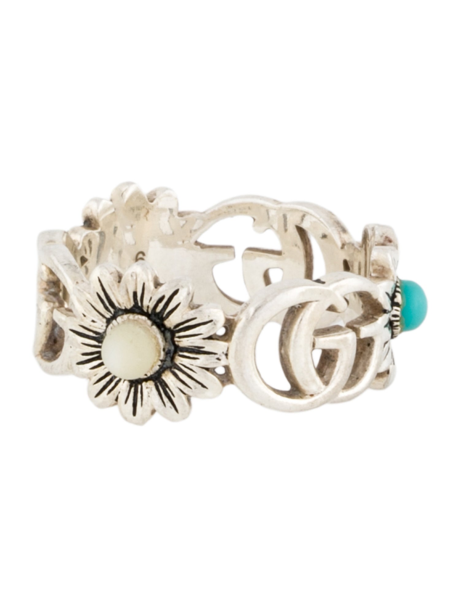 Gucci Mother of Pearl, Topaz & Resin GG Flower Band