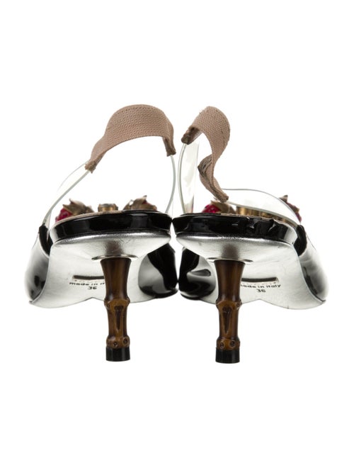 Gucci Patent Leather Crystal Embellishments Mules