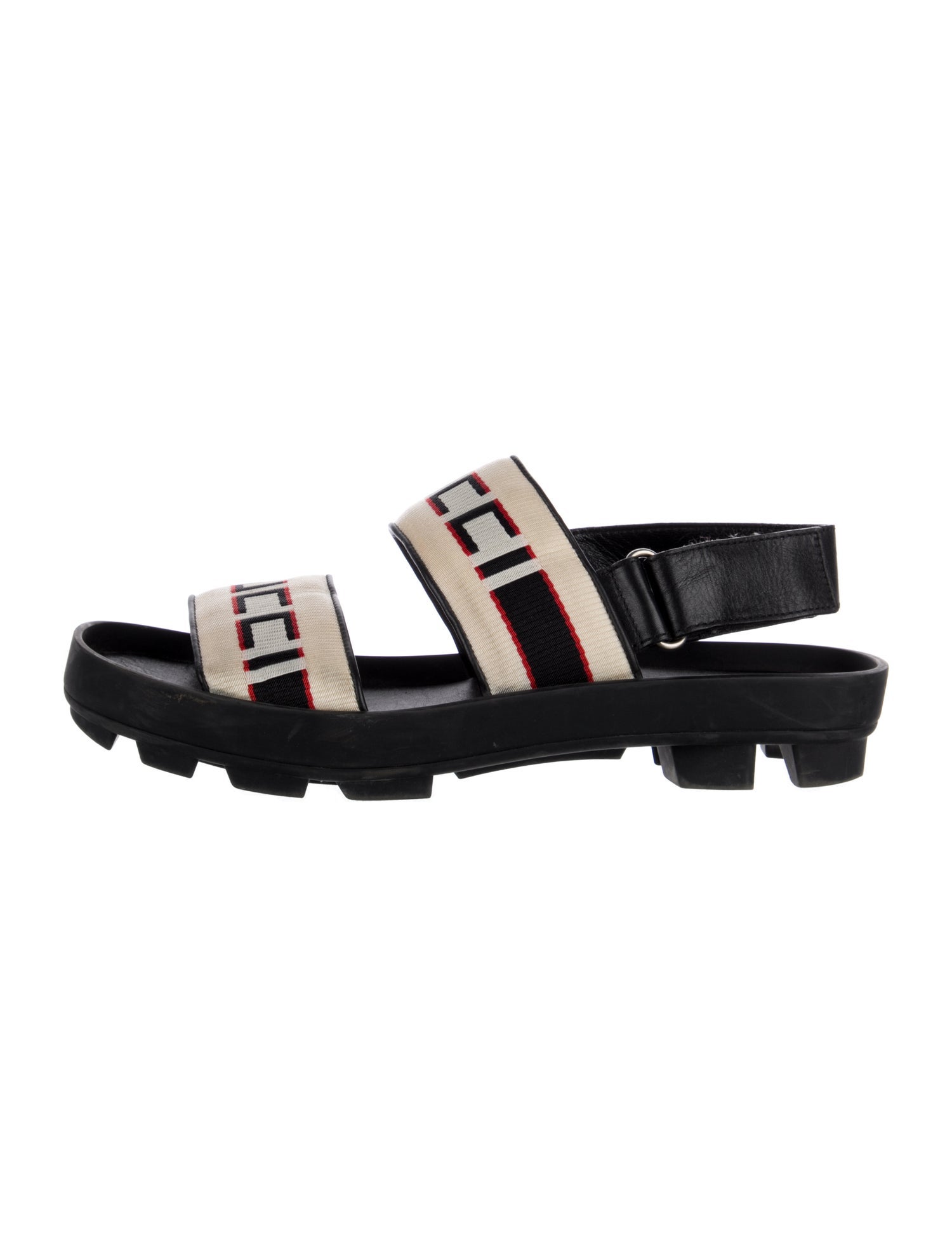 Gucci Sylvie Web Accent Leather Sandals
