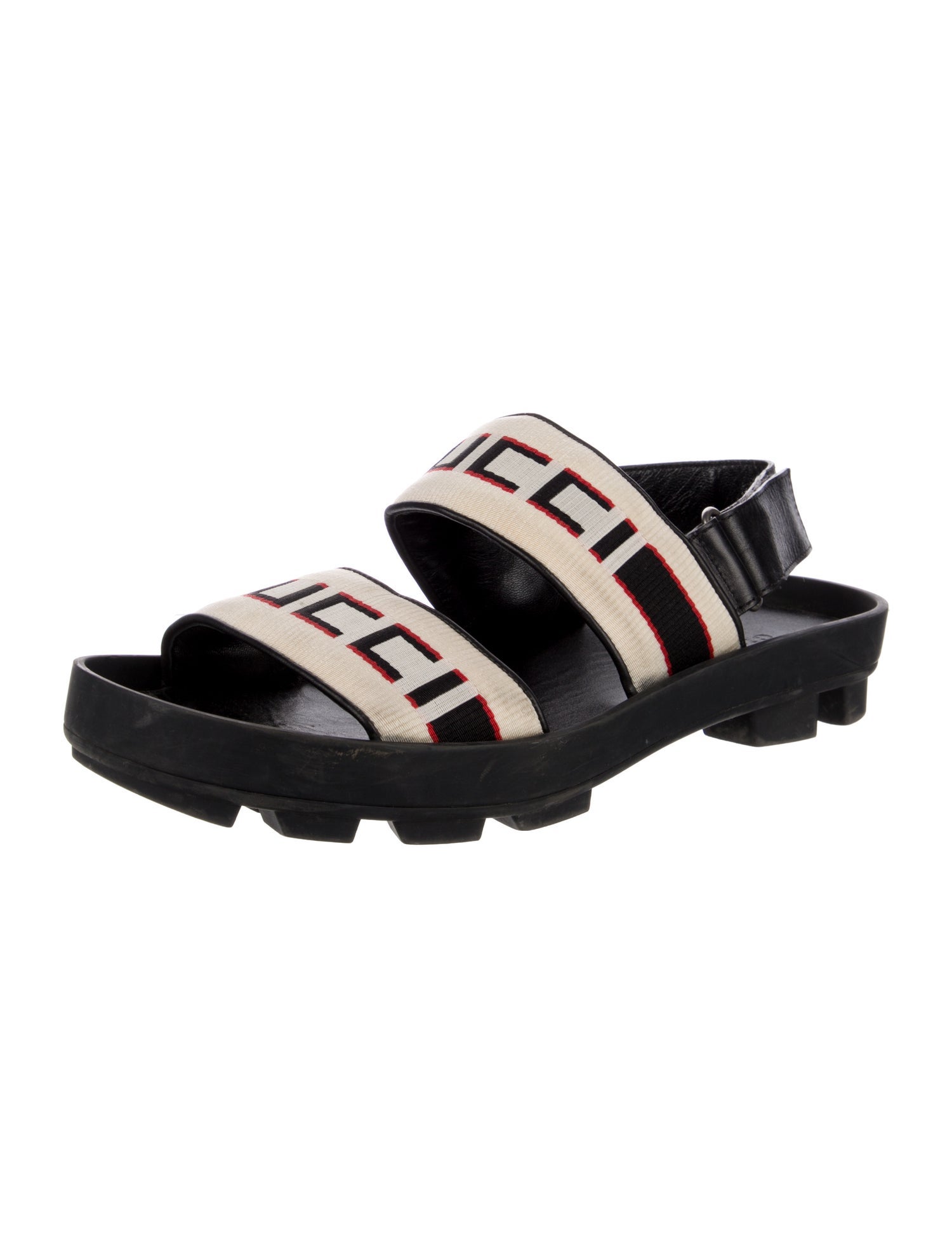 Gucci Sylvie Web Accent Leather Sandals