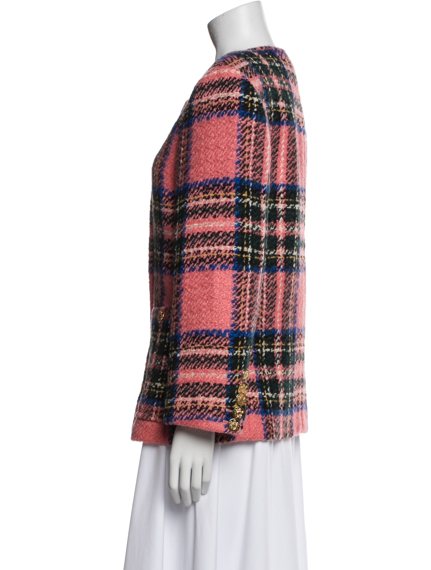 Gucci Wool Plaid Print Evening Jacket w/ Tags