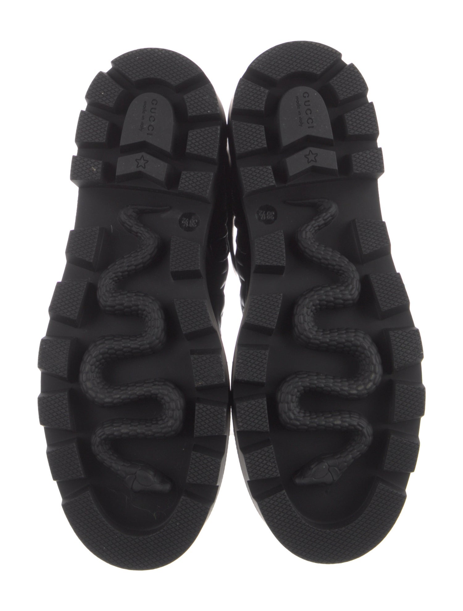 Double G Logo Leather Combat Boots