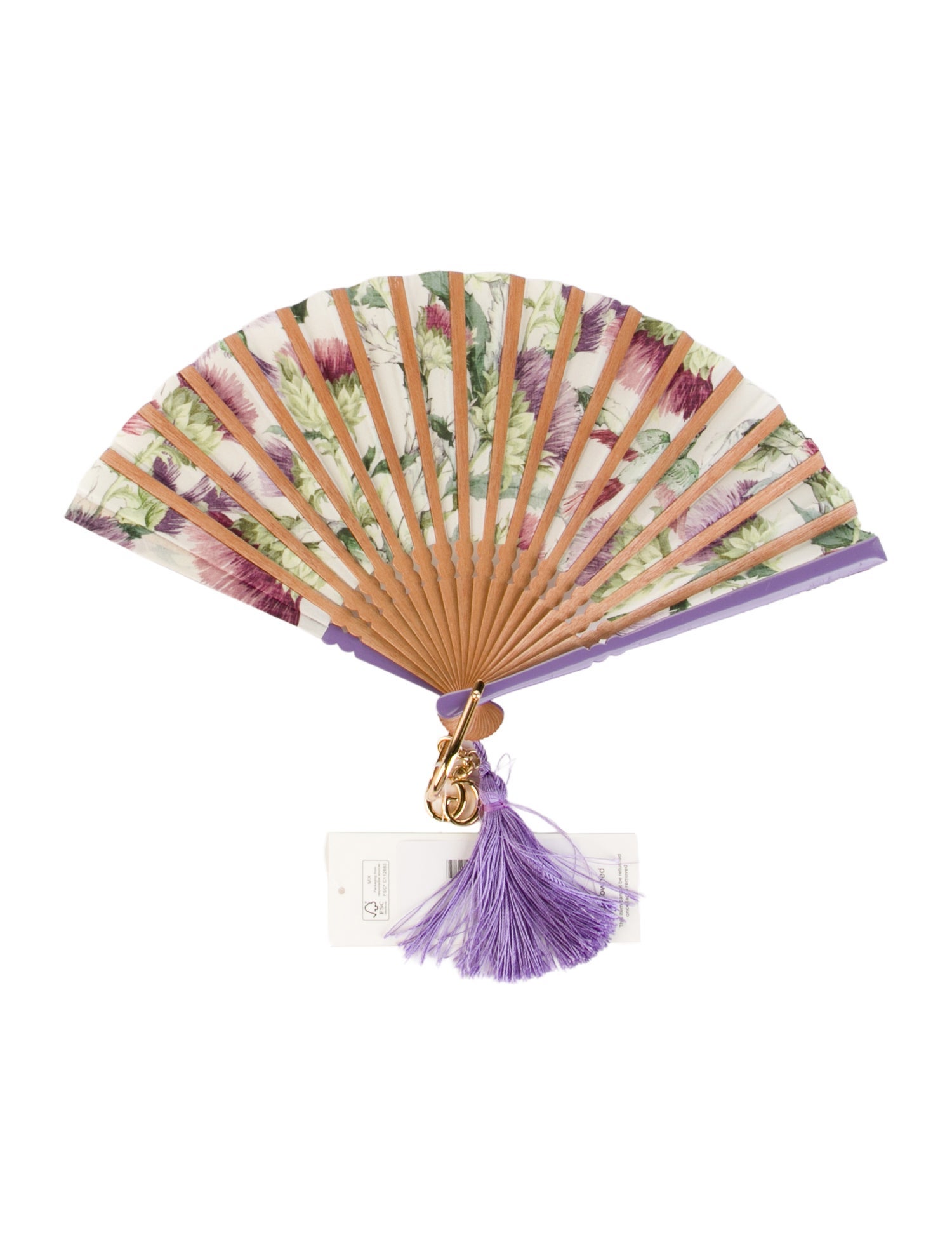 Gucci Gucci flower print and crocodile fan