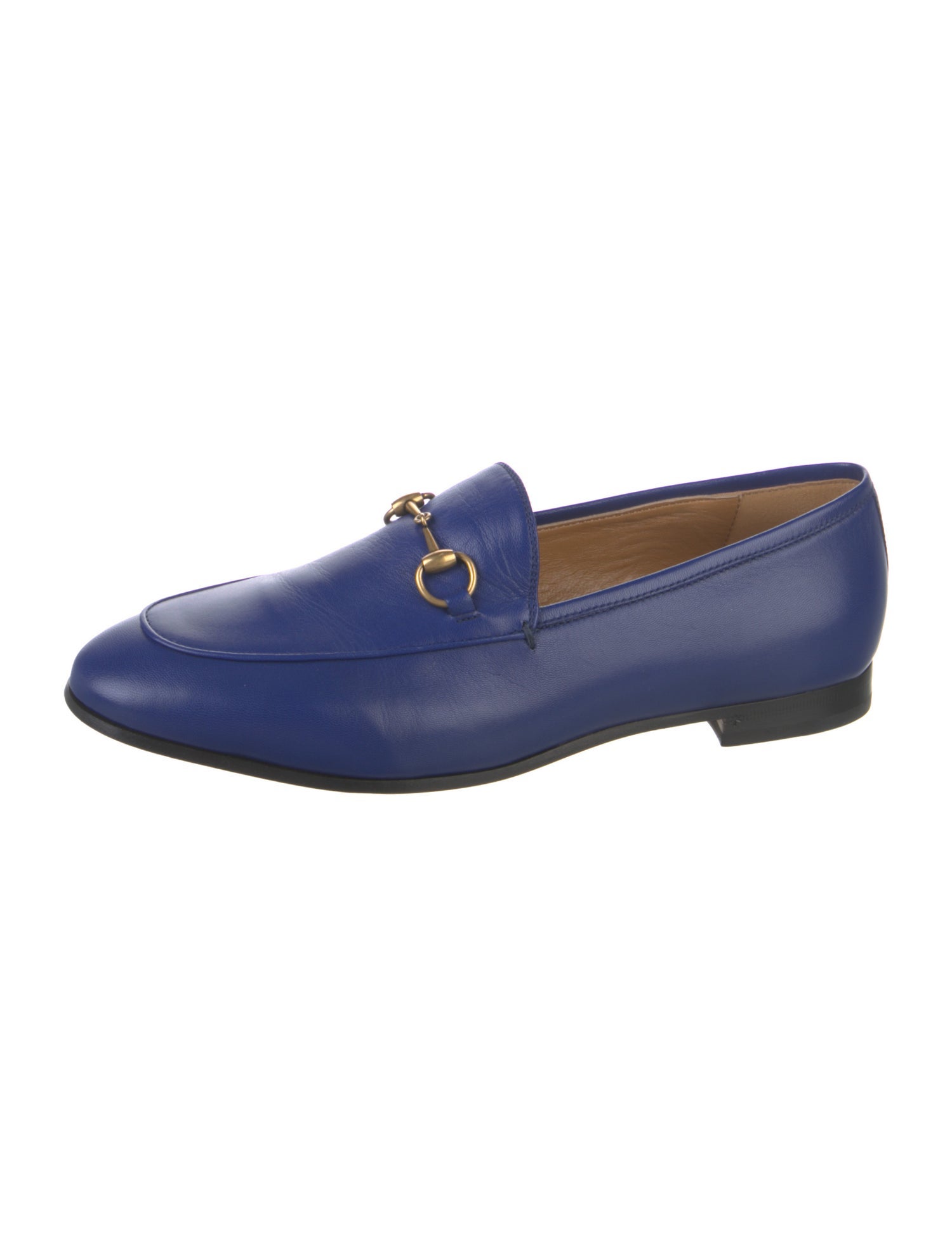 Gucci Web Accent Leather Loafers