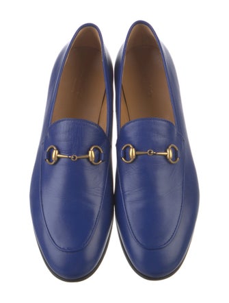 Gucci Web Accent Leather Loafers