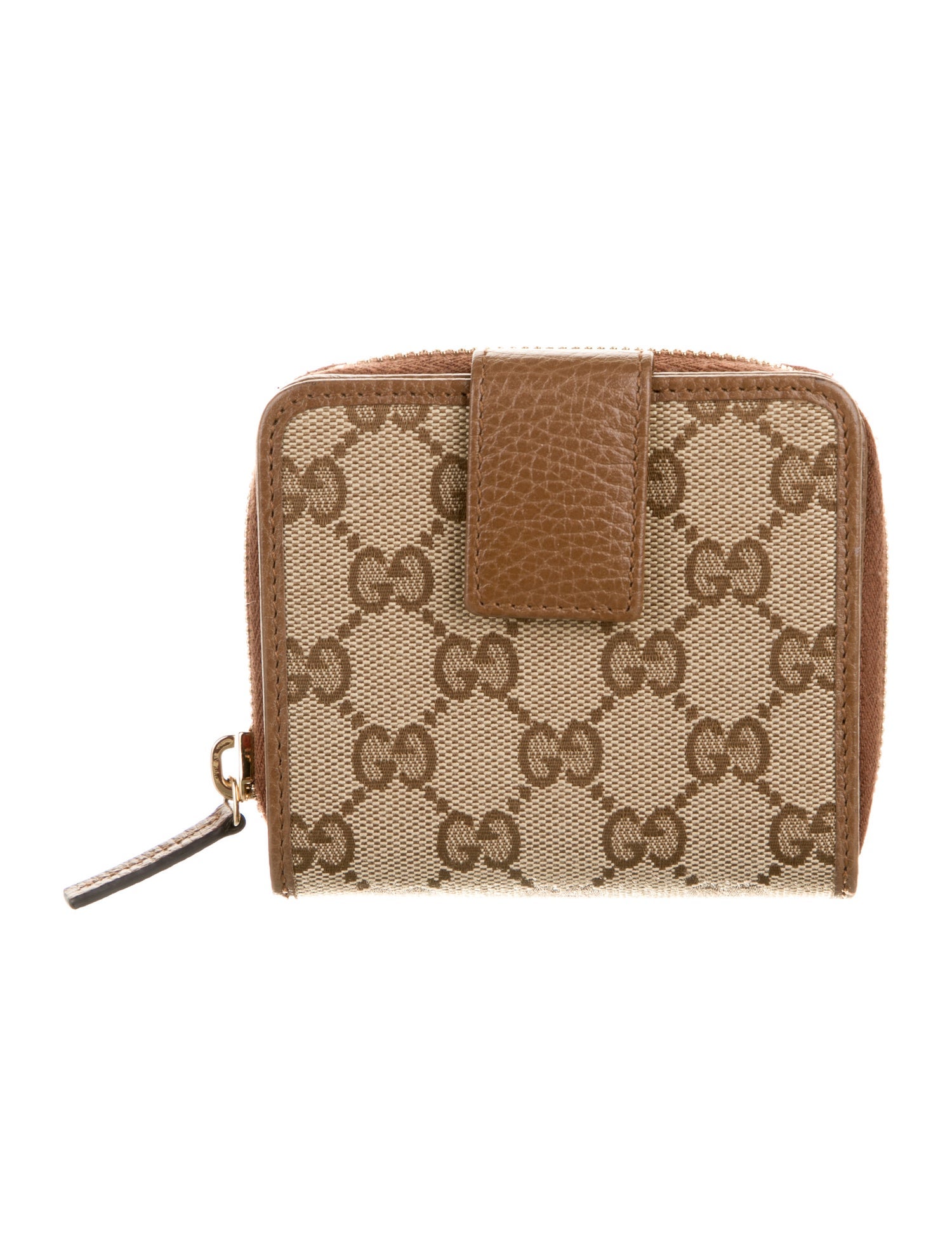 Gucci Zip Around French GG Canvas Compact Wallet