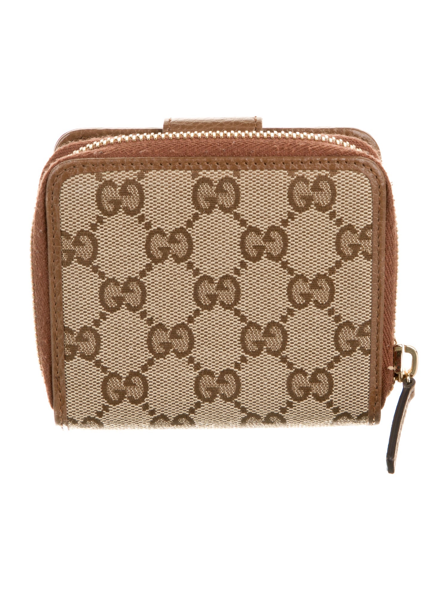 Gucci Zip Around French GG Canvas Compact Wallet