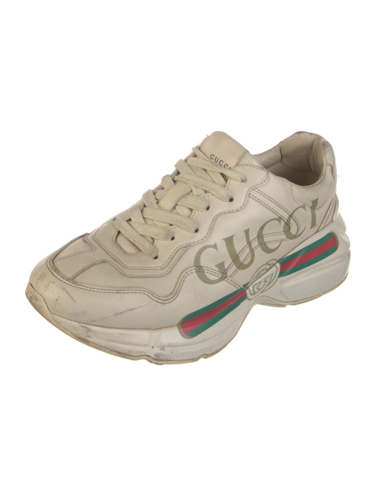 Gucci Web Accent Leather Chunky Sneakers