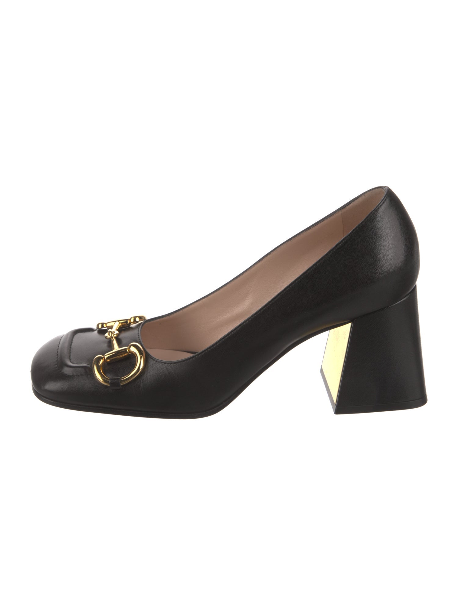 Gucci Horsebit Accent Leather Pumps