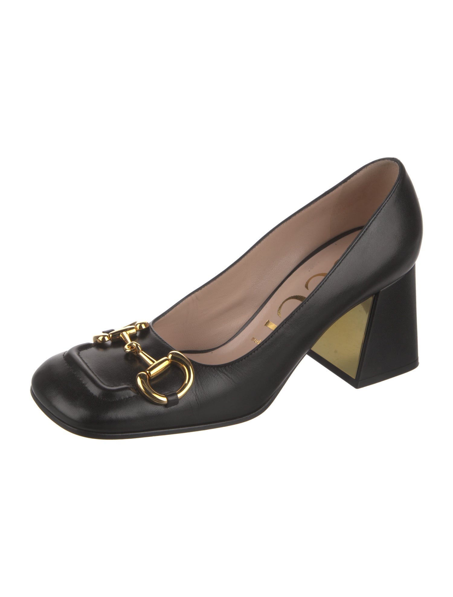 Gucci Horsebit Accent Leather Pumps