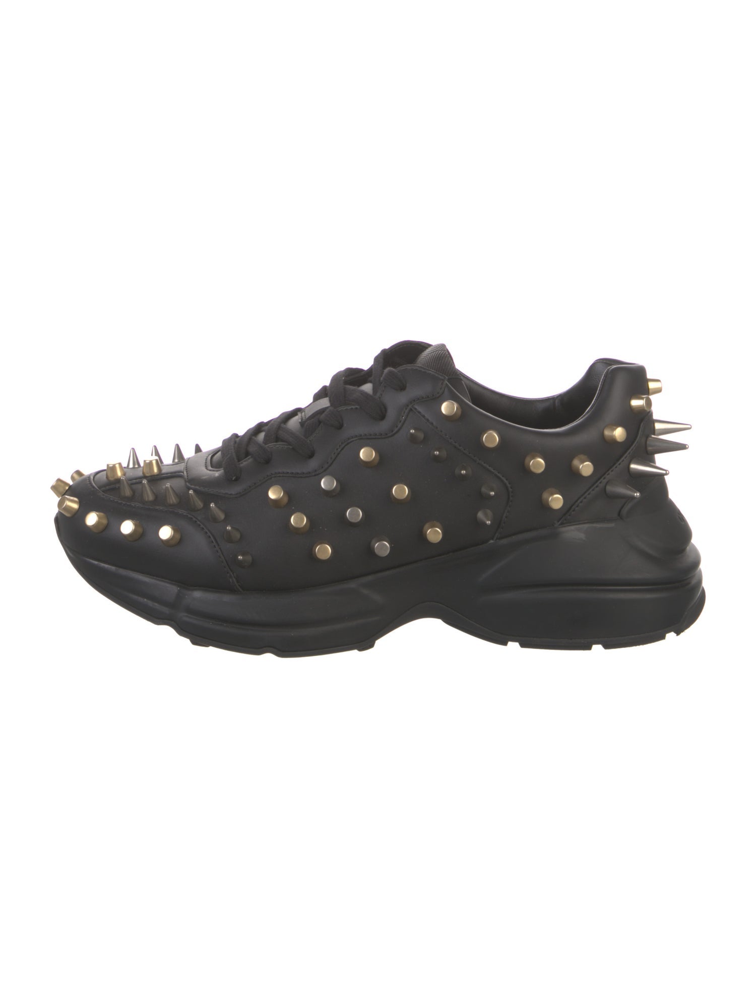Gucci Spike Accents Leather Sneakers