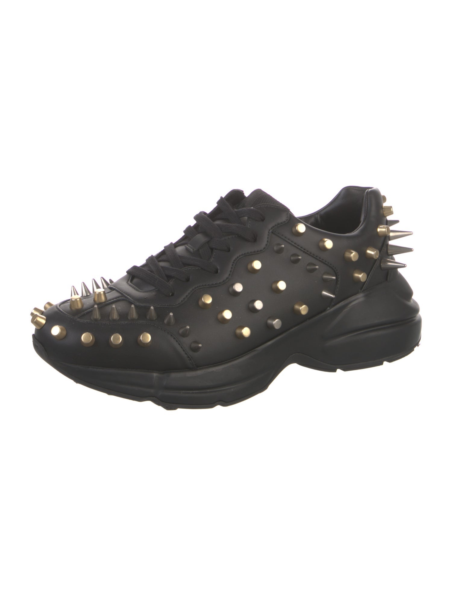 Gucci Spike Accents Leather Sneakers