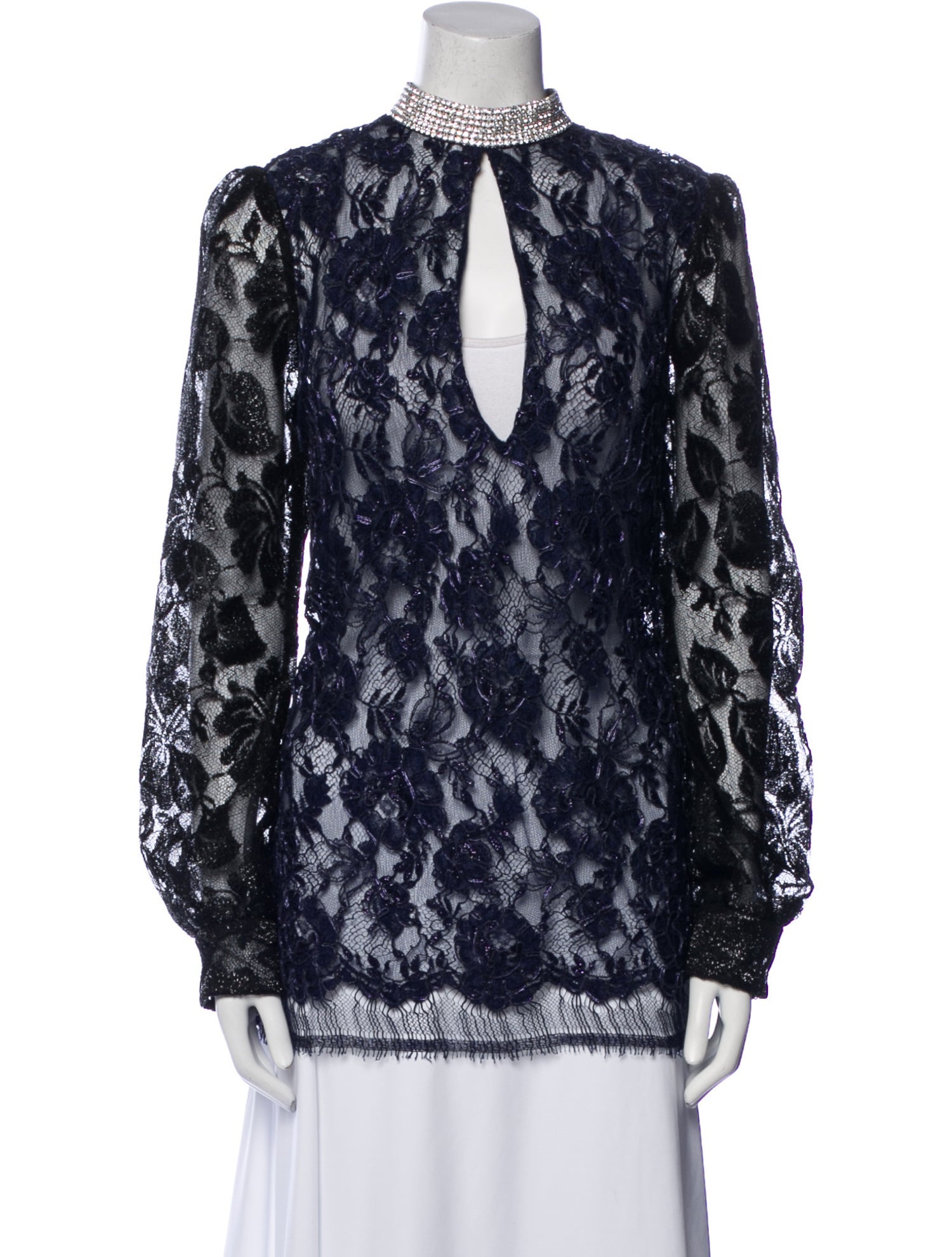 Gucci Silk Lace Pattern Blouse