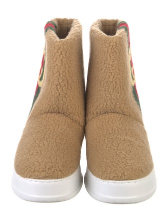 Gucci Web Accent Shearling Boots