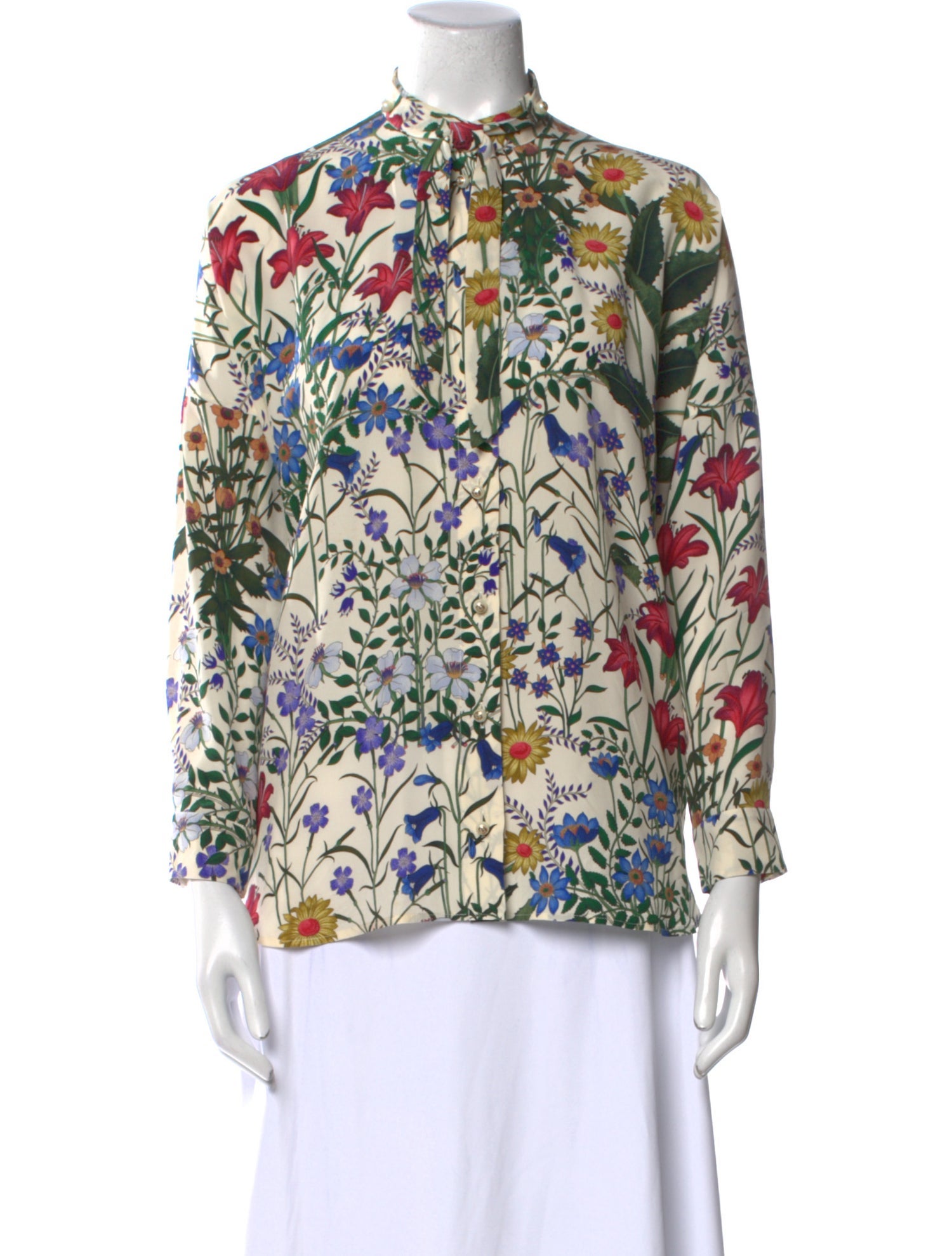 Gucci Silk Floral Print Blouse