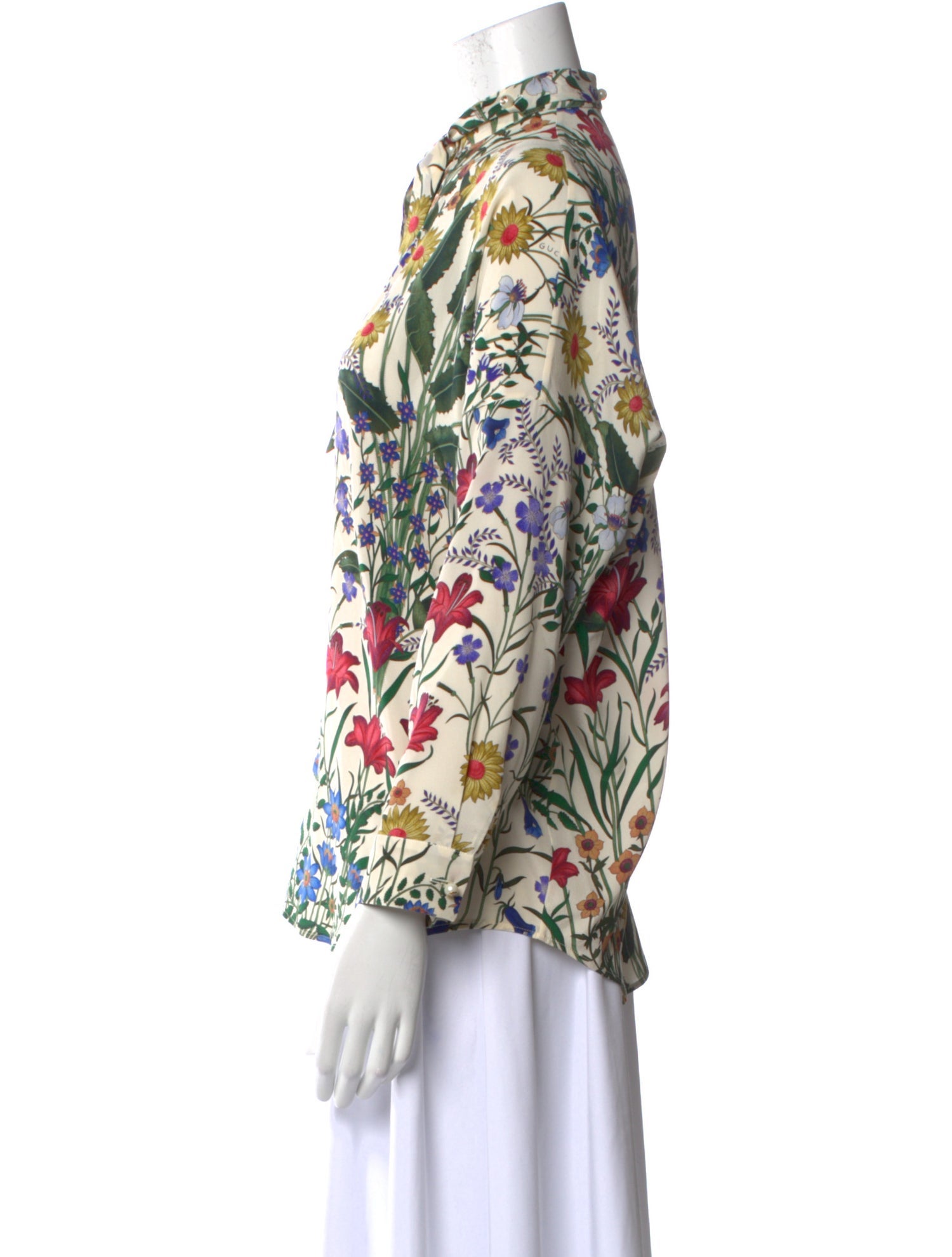 Gucci Silk Floral Print Blouse