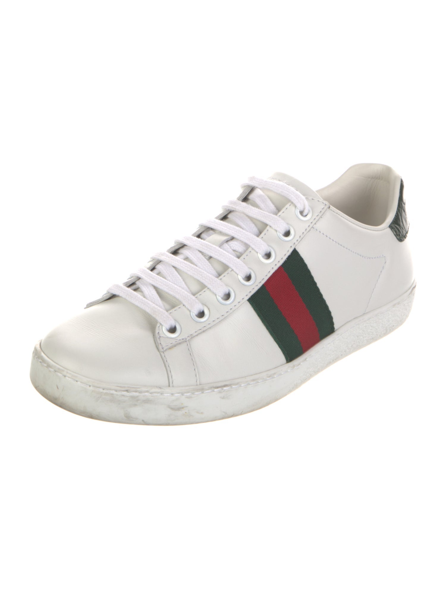 Gucci Web Accent Leather Sneakers