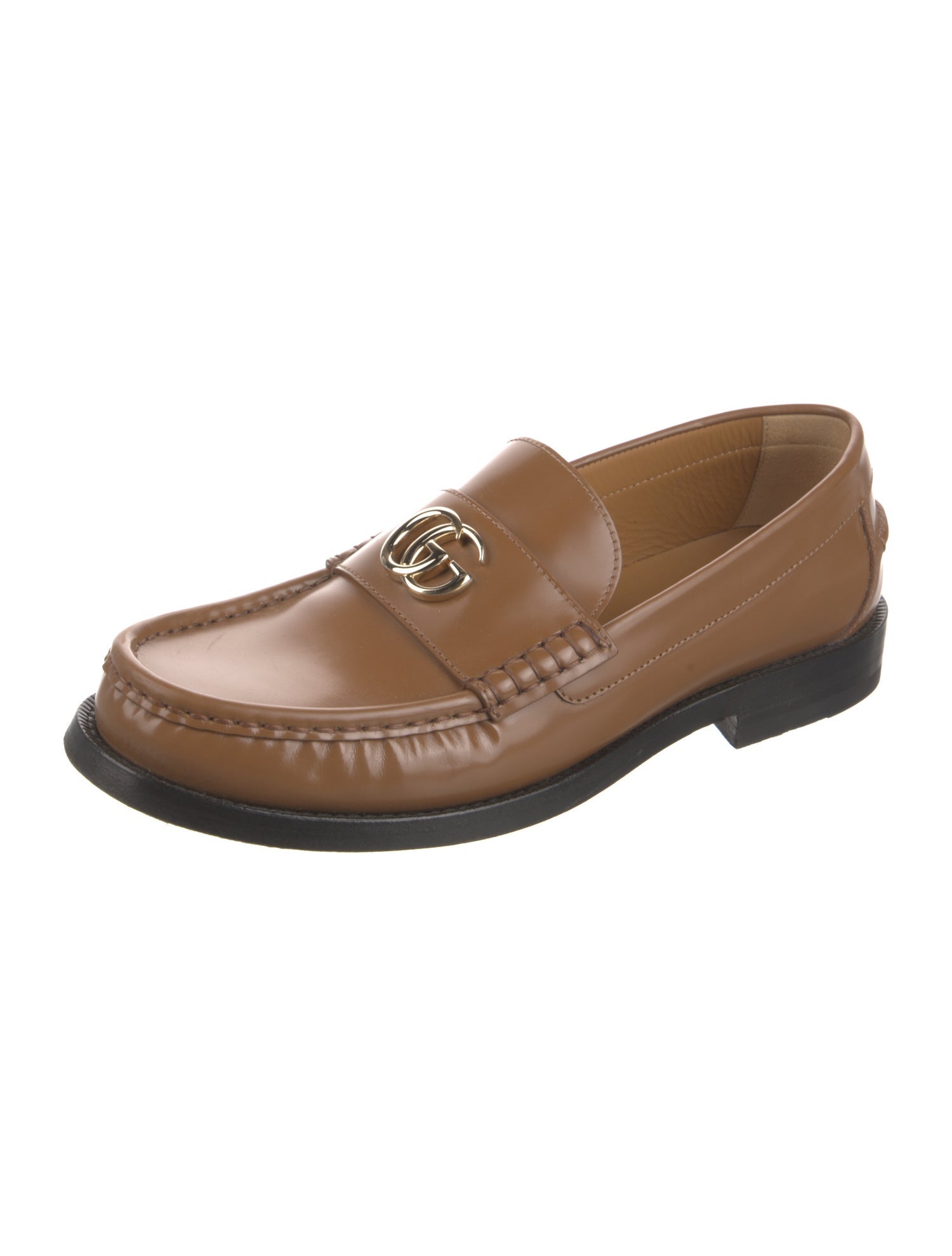 Gucci Interlocking G Logo Leather Loafers