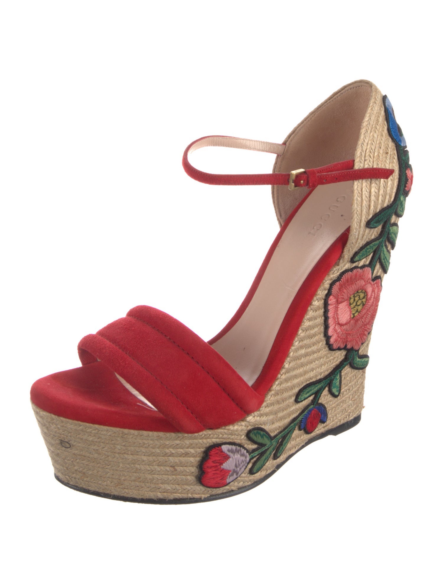 Gucci Jute Patterned D'Orsay Pumps