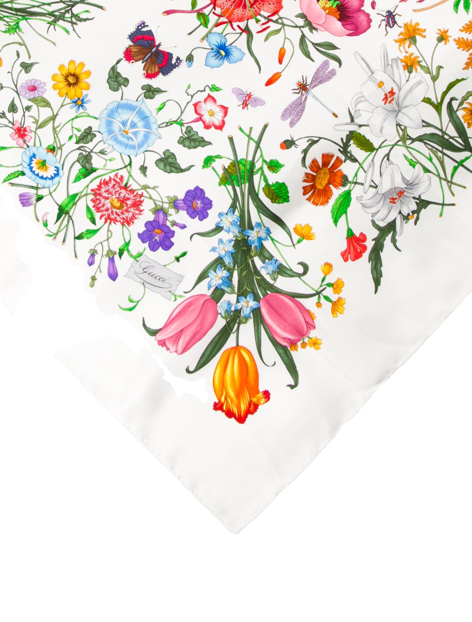 Gucci Silk Floral Print Scarf