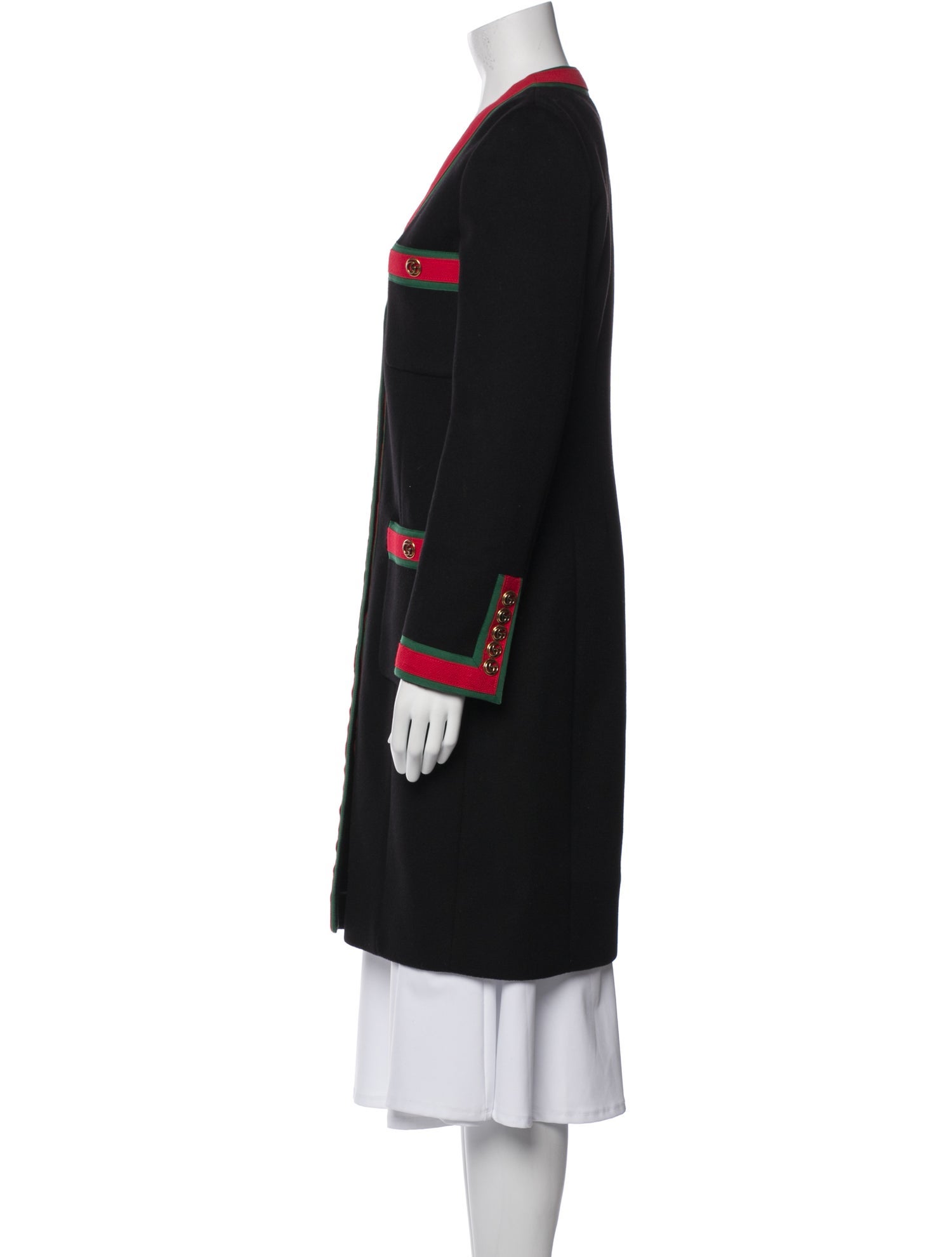 Gucci Wool Colorblock Pattern Coat
