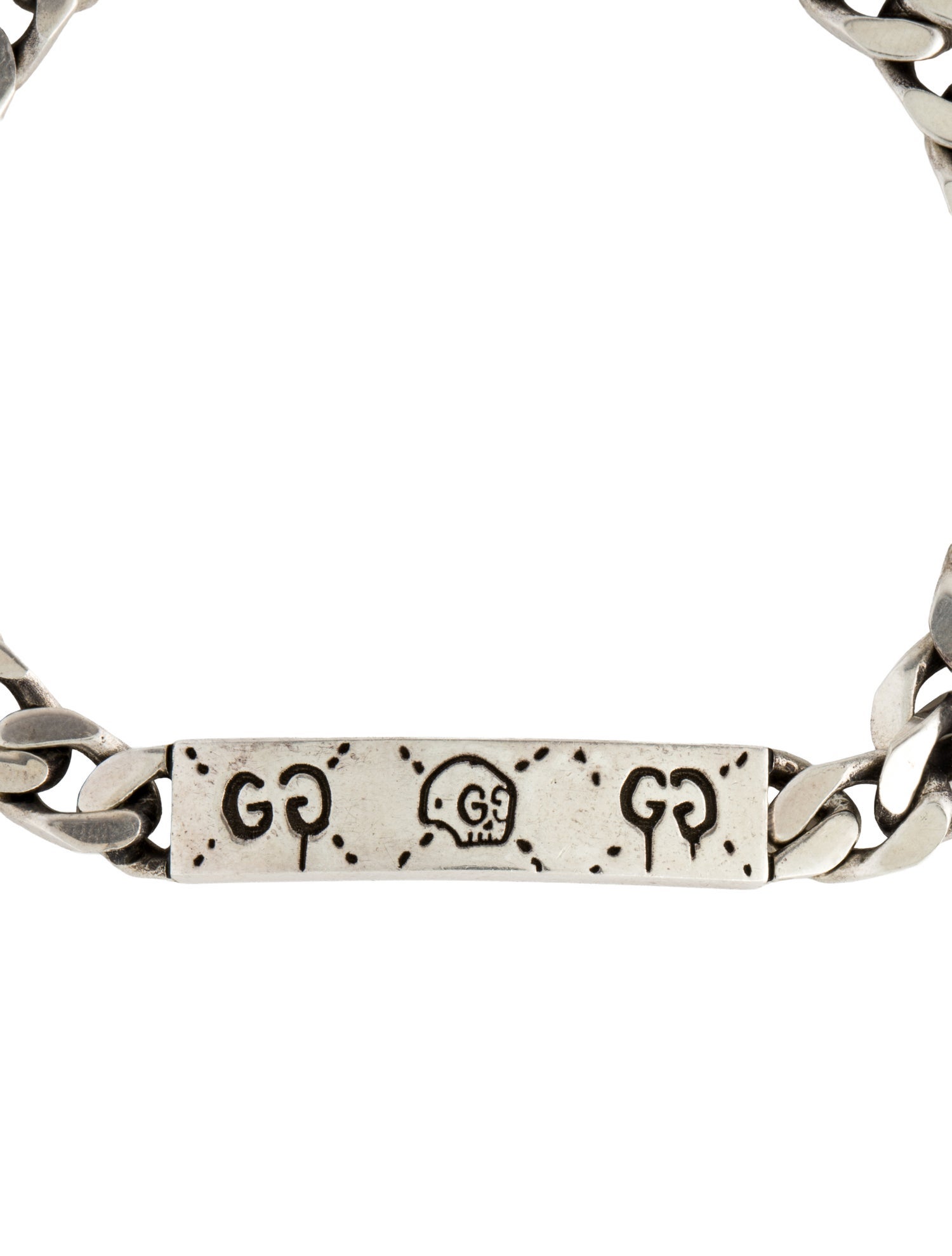 Gucci Ghost Bar Plate Link Bracelet
