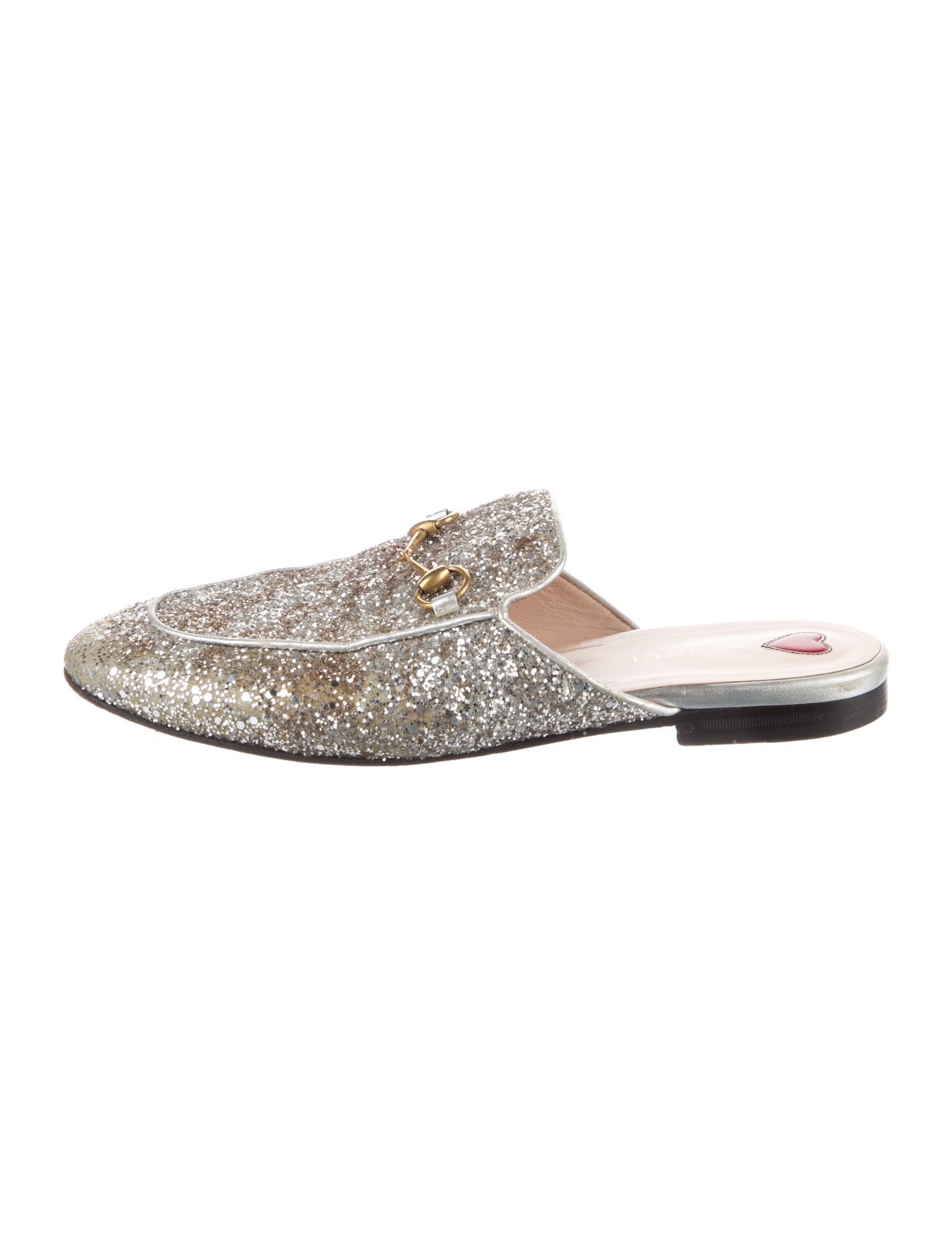Gucci Horsebit Accent Glitter Mules