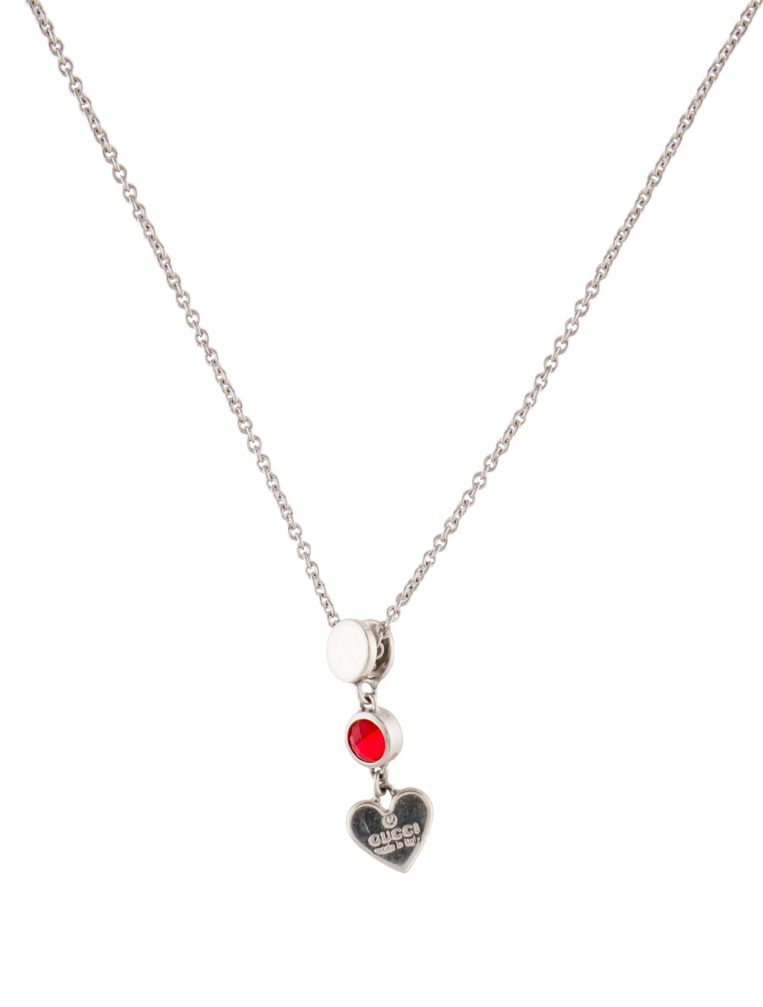 Gucci Crystal Heart Pendant Necklace