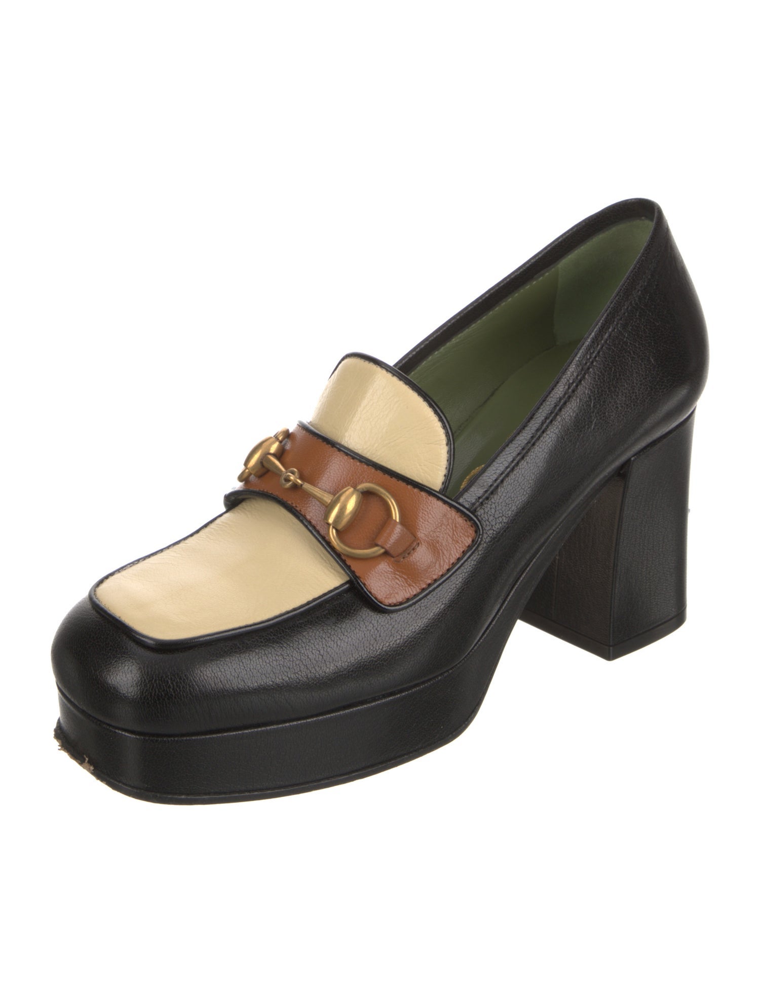 Gucci 1955 Horsebit Accent Leather Pumps