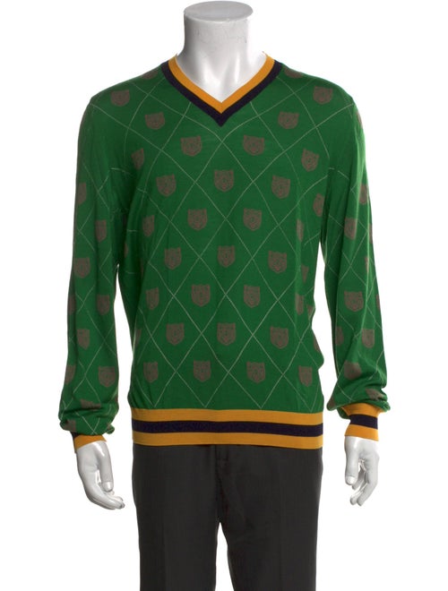 Gucci Tiger Head Accent Wool Pullover