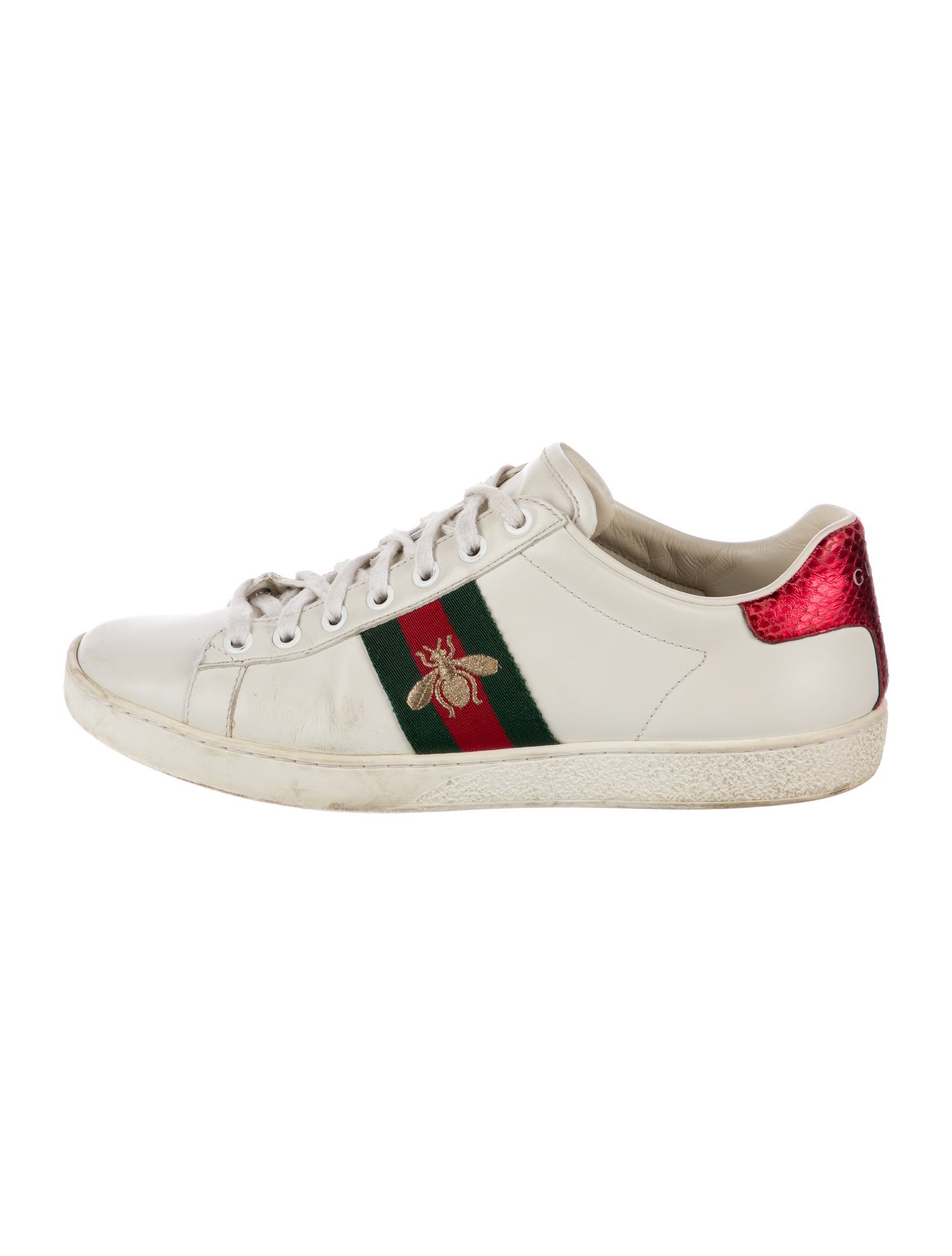 Gucci Web Accent Leather Sneakers