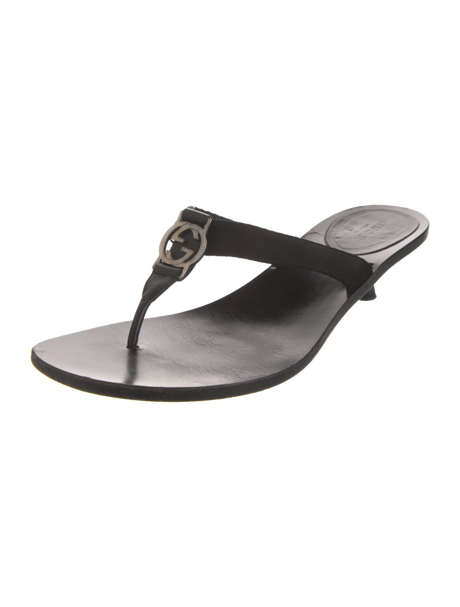 Gucci Vintage Interlocking G Logo T-Strap Sandals