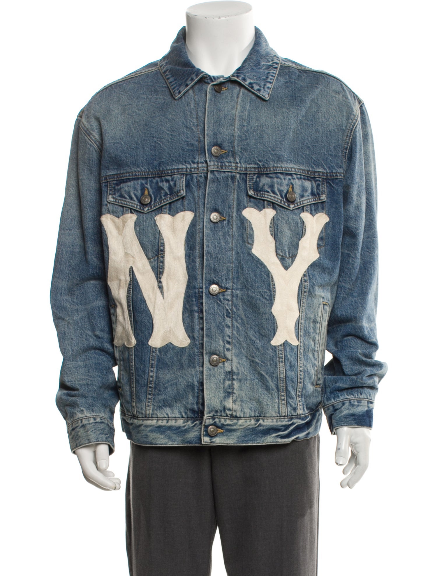 Gucci Gucci x MLB Denim Jacket Graphic Print Denim Jacket