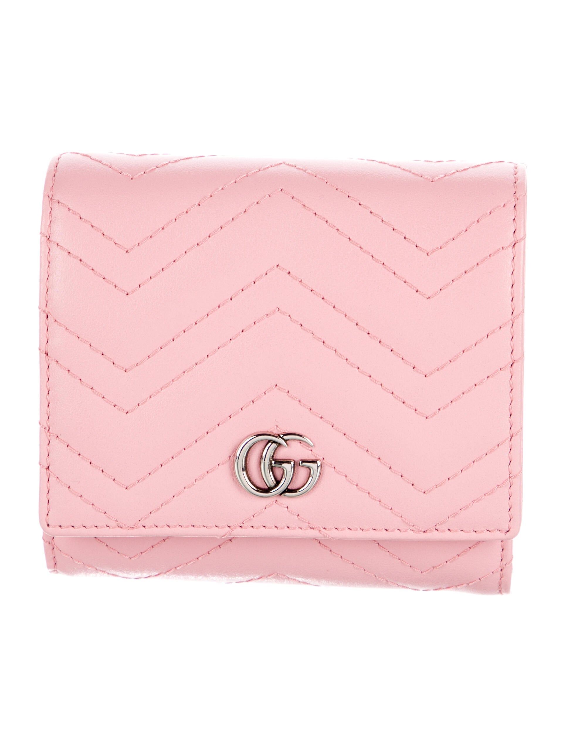 Gucci Double G Logo Leather Compact Wallet
