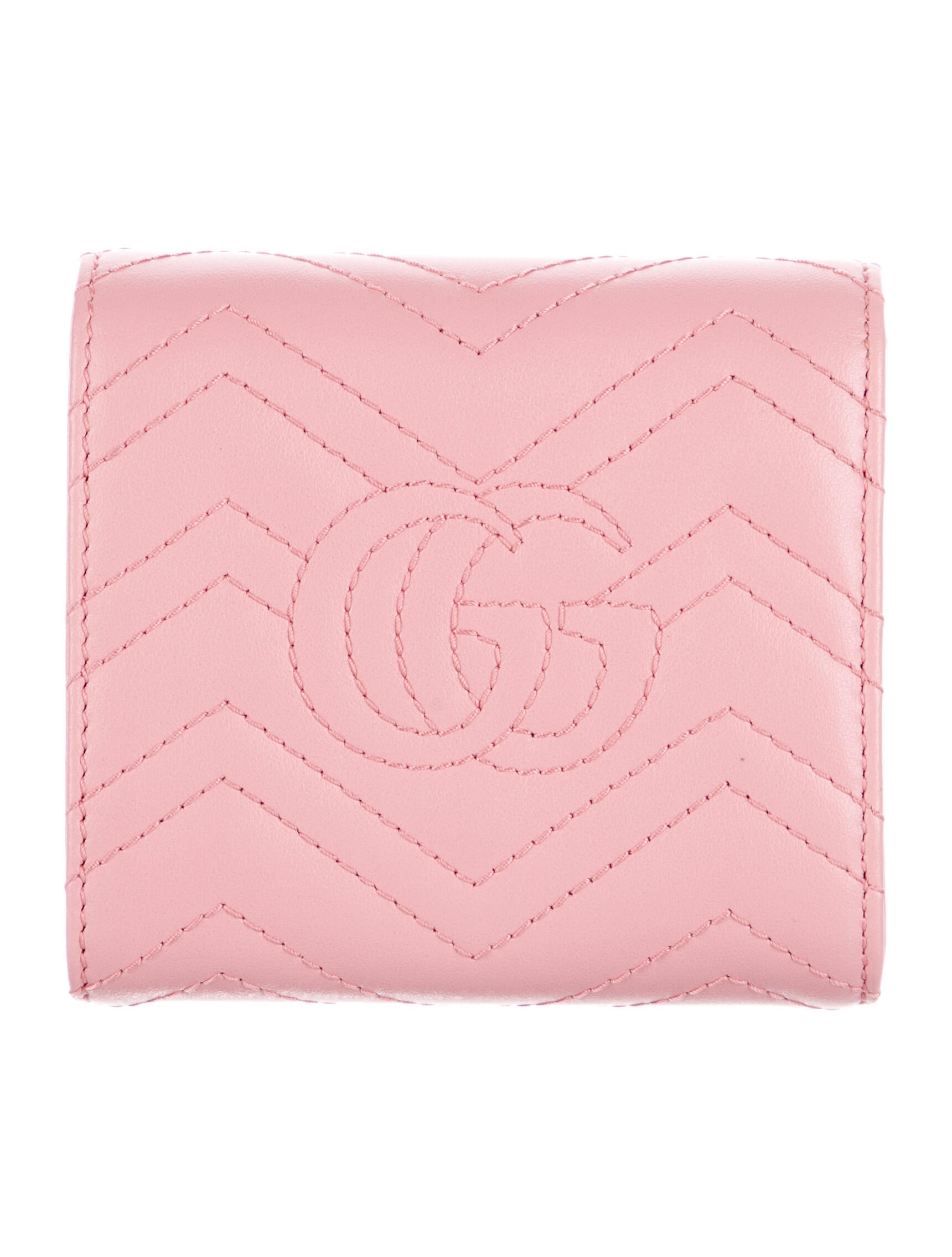 Gucci Double G Logo Leather Compact Wallet