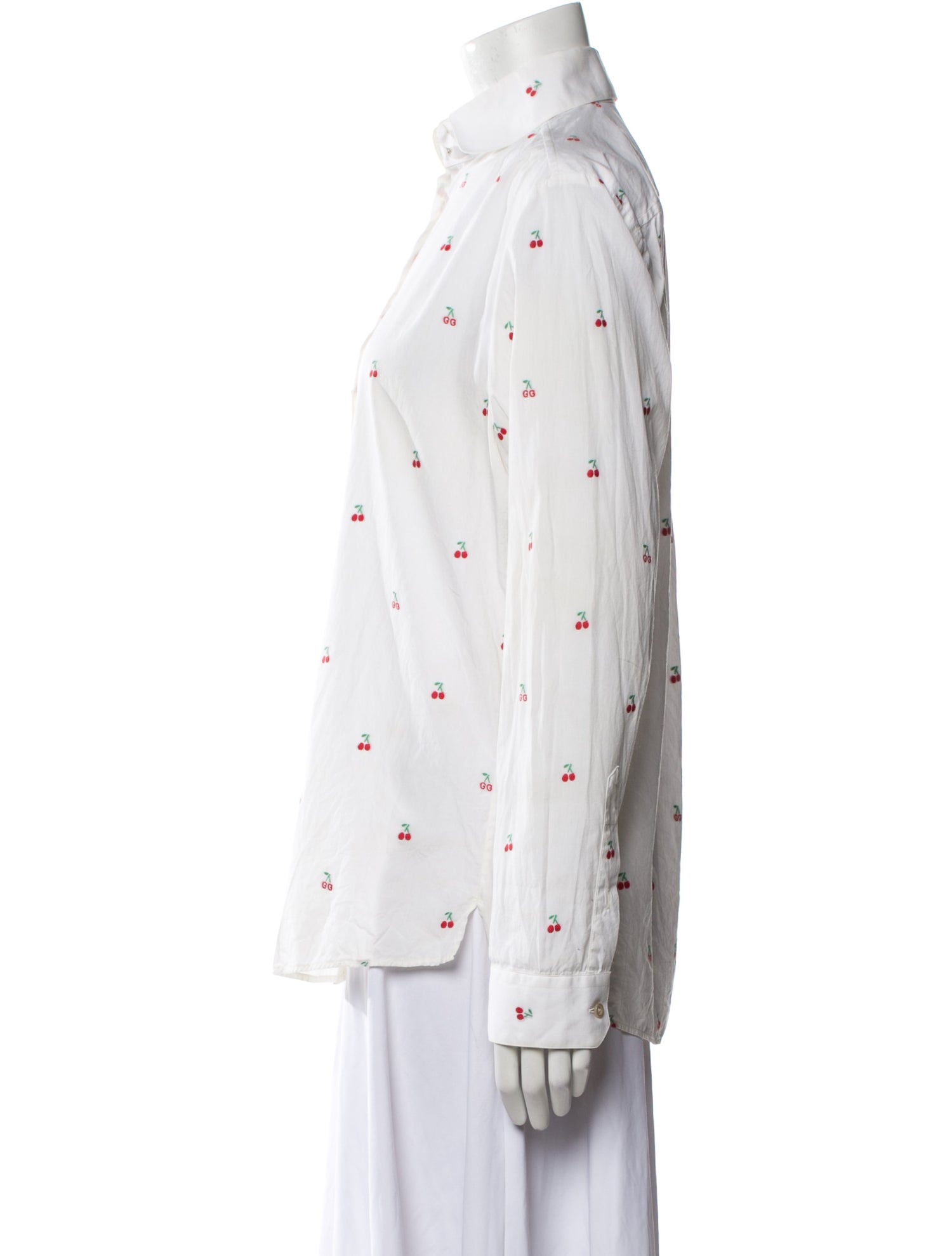 Gucci Printed Long Sleeve Button-Up Top