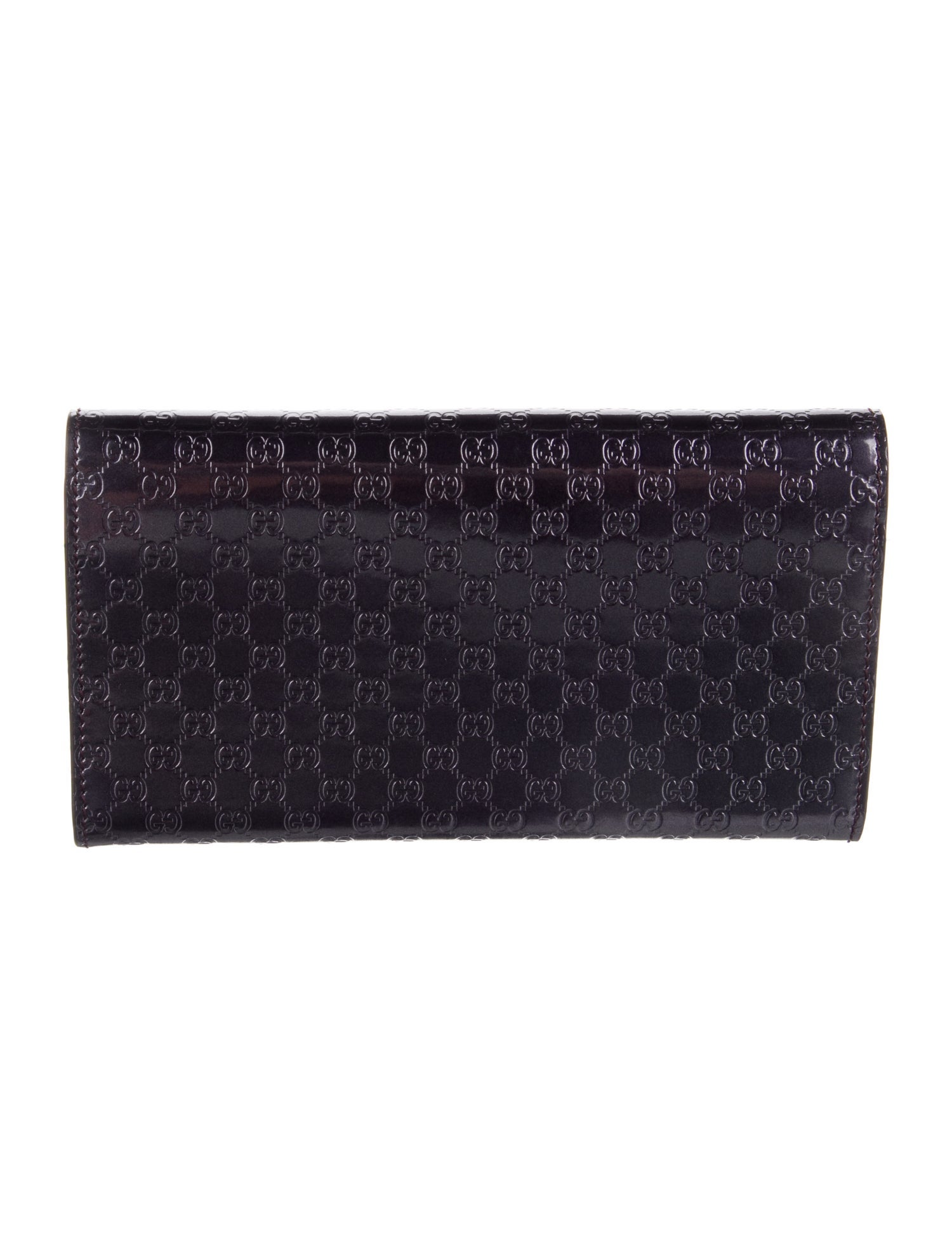 Gucci Micro GG Monogram Patent Leather Trifold Wallet