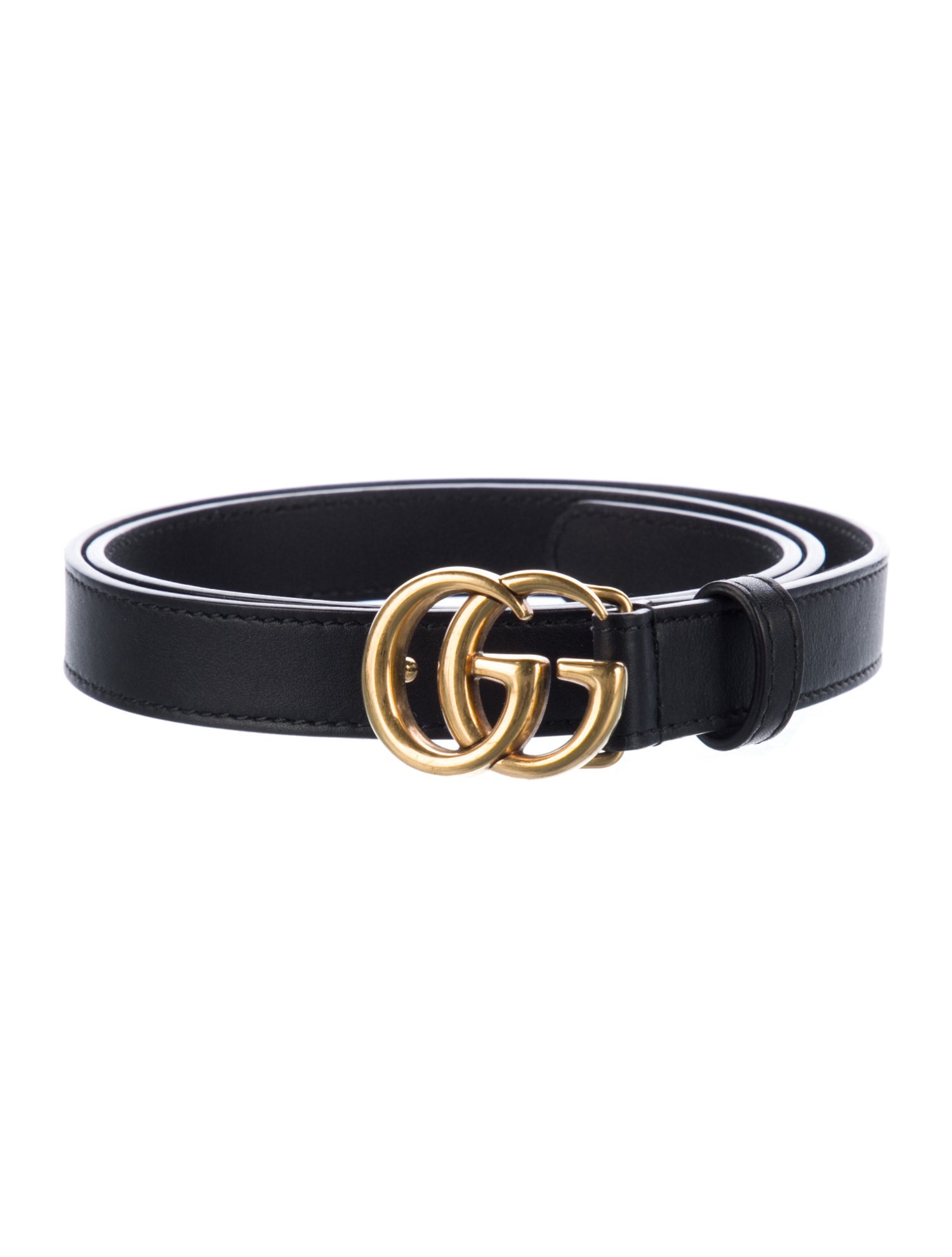 Gucci Double G Logo Leather Belt