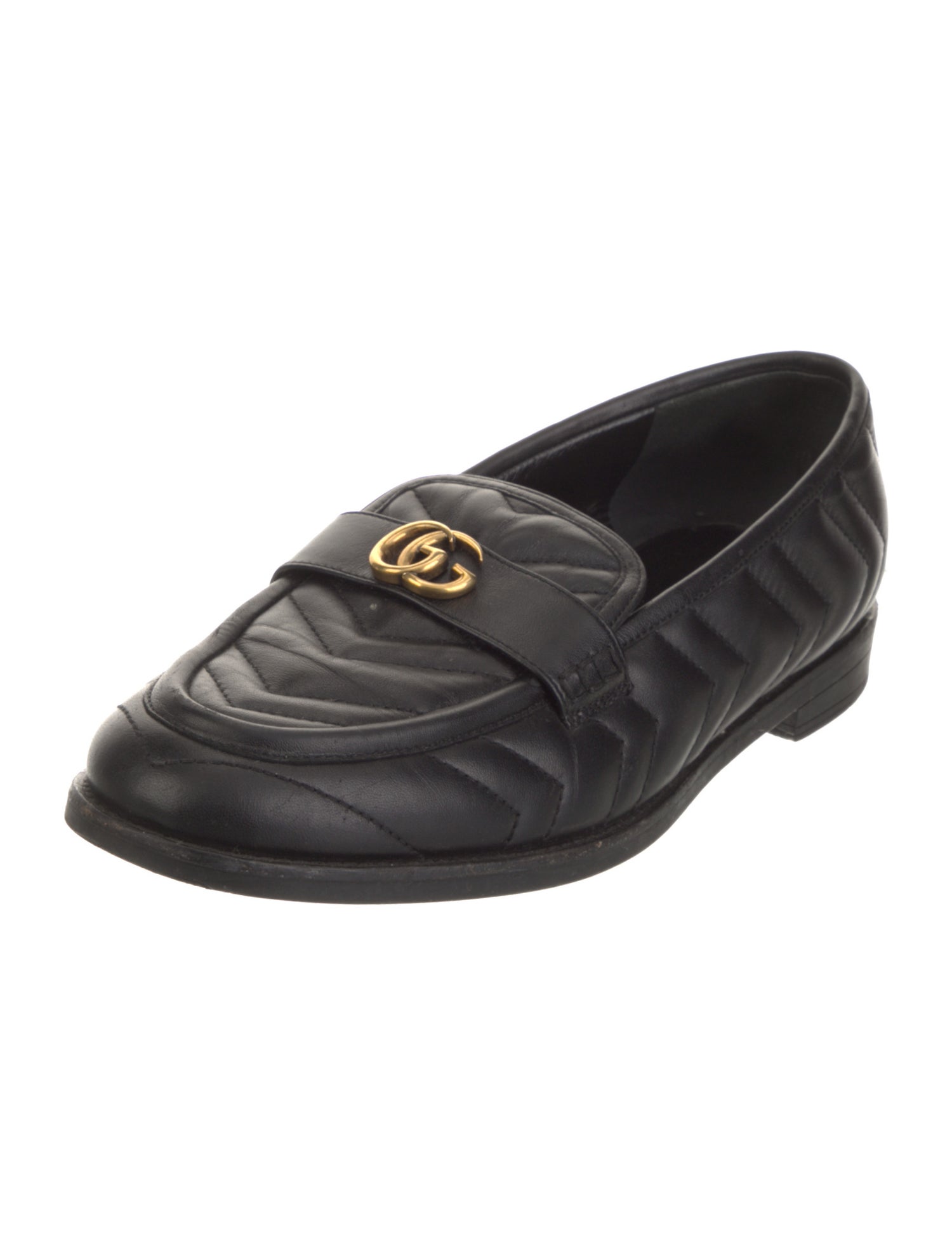 Gucci Double G Logo Leather Loafers